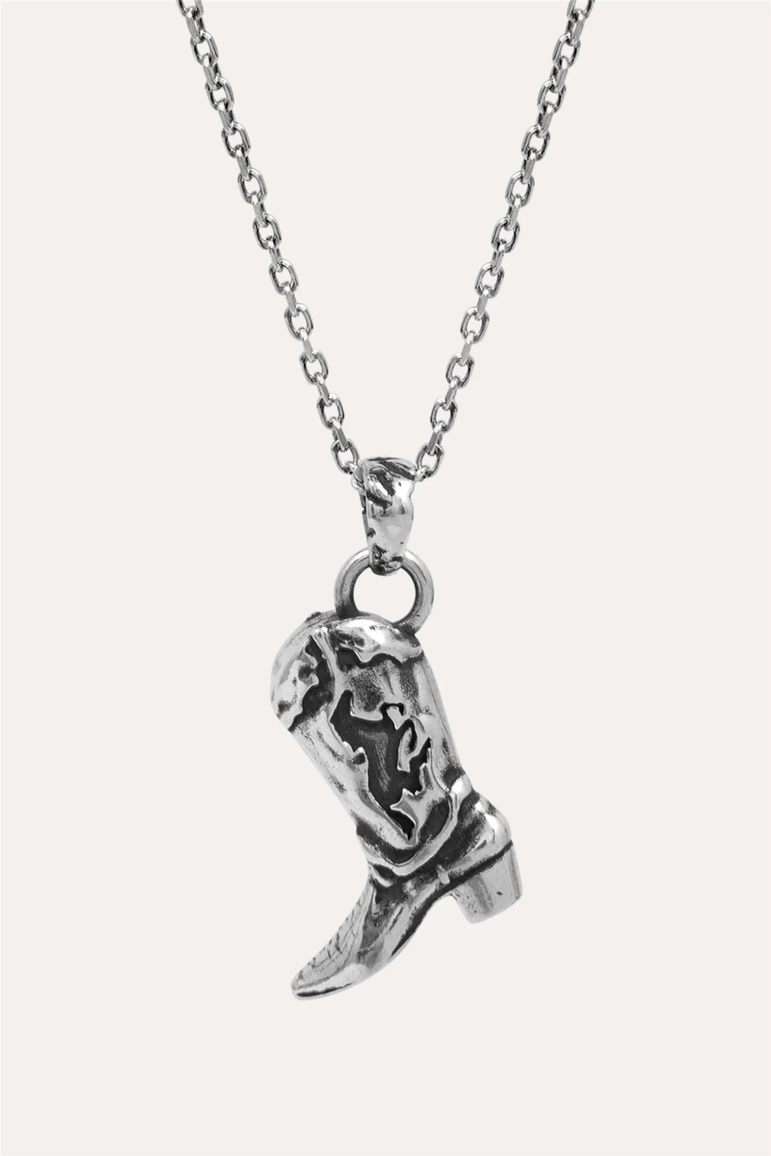 Cowboy Boot Necklace Silver - Image 5