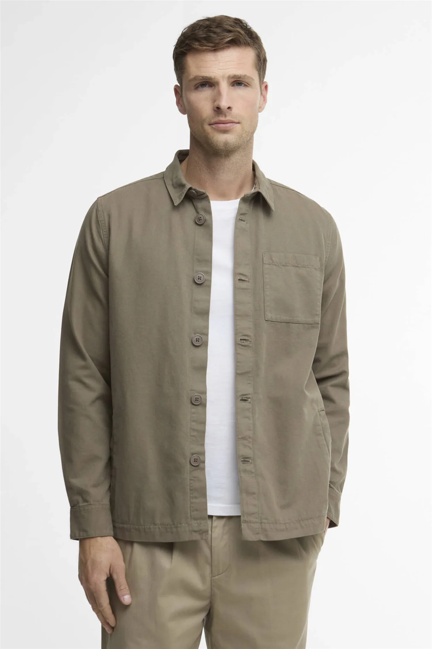 Washed Overshirt Smokey Olive - Image 2