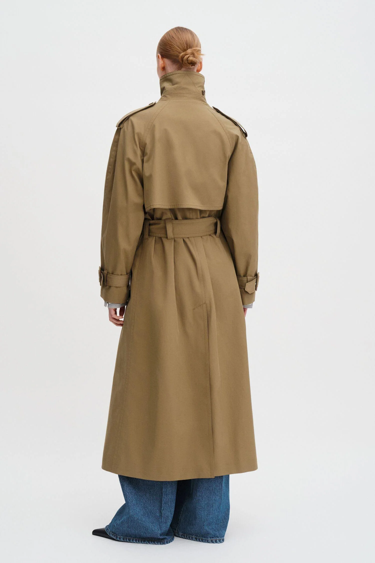 Cotton Trench Coat- Taupe Beige - Image 2