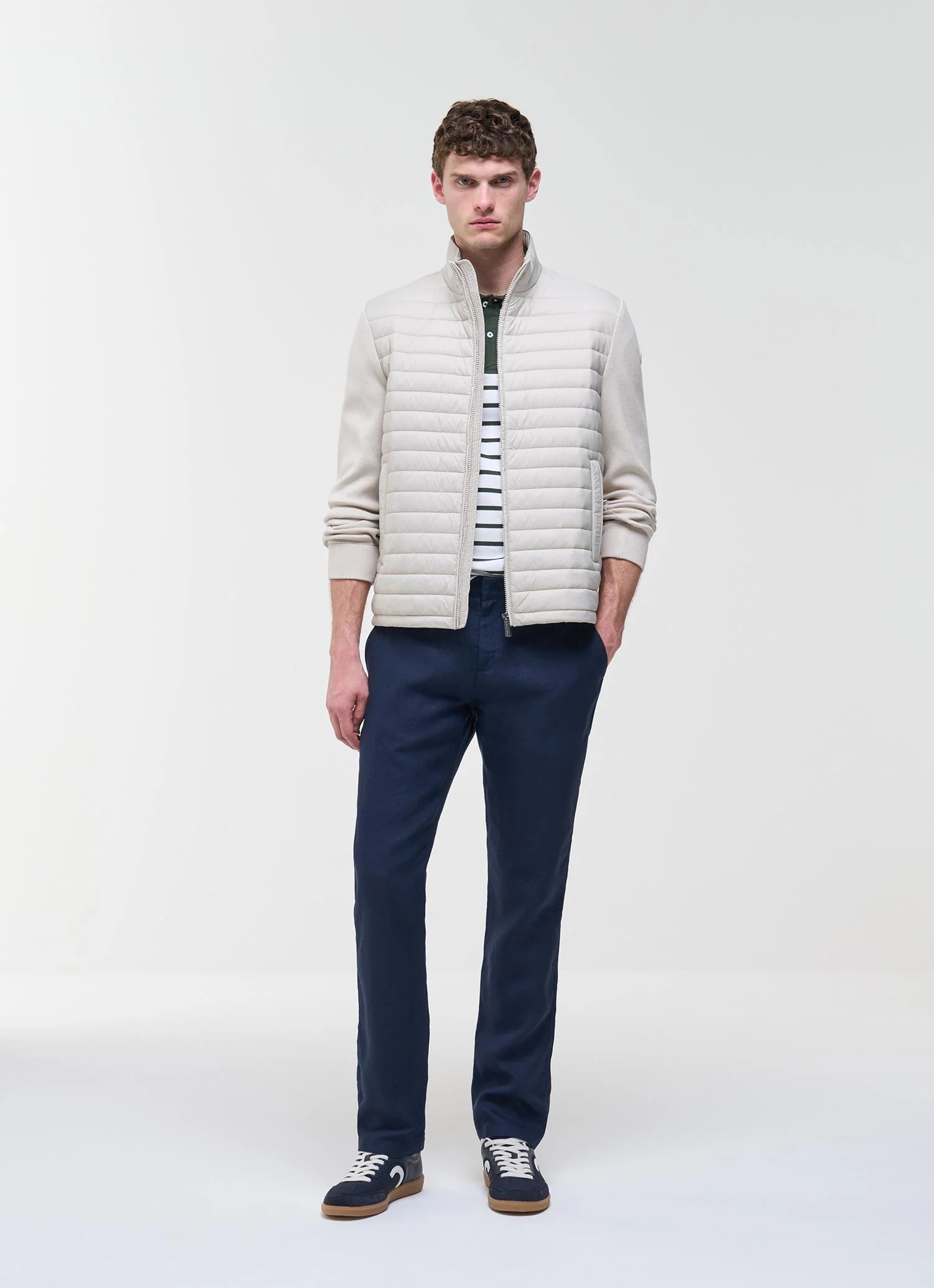 Hybrid Padded Jacket Hemp Beige - Image 3