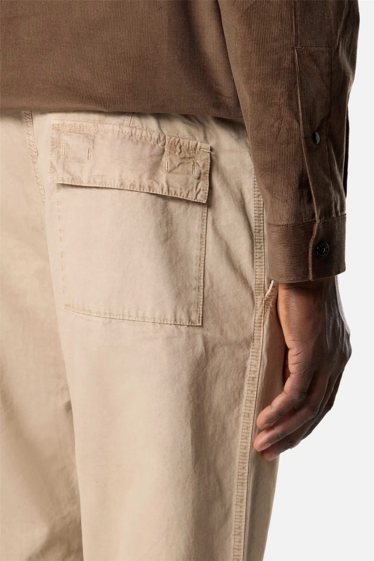 3100044 Regular-fit chino trousers Brushed Organic Cotton Canvas 'Old' Effect Beige - Image 5