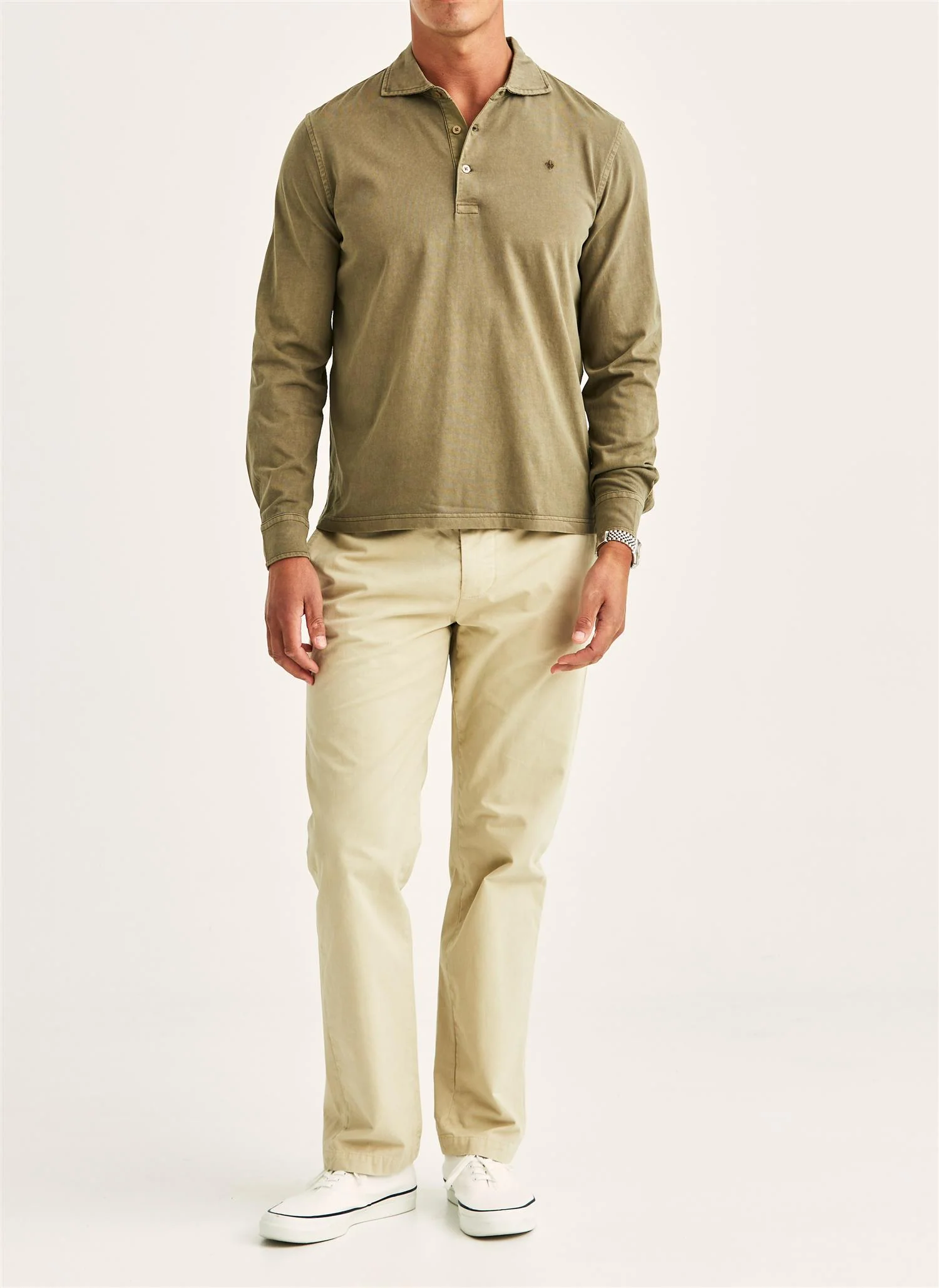 Harland LS Polo Shirt Olive - Image 4