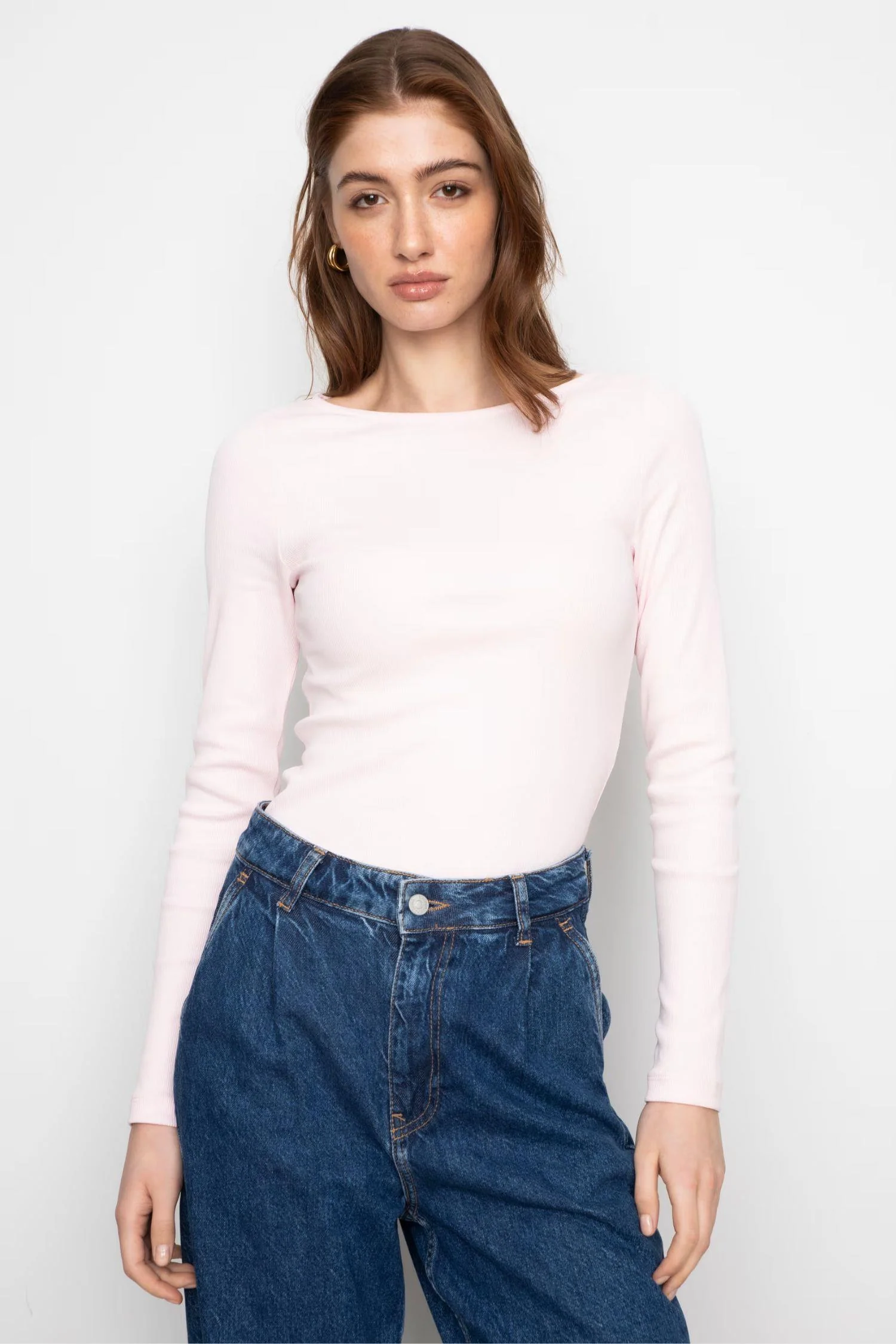 Petronella Rib Boatneck - Light pink - Image 3