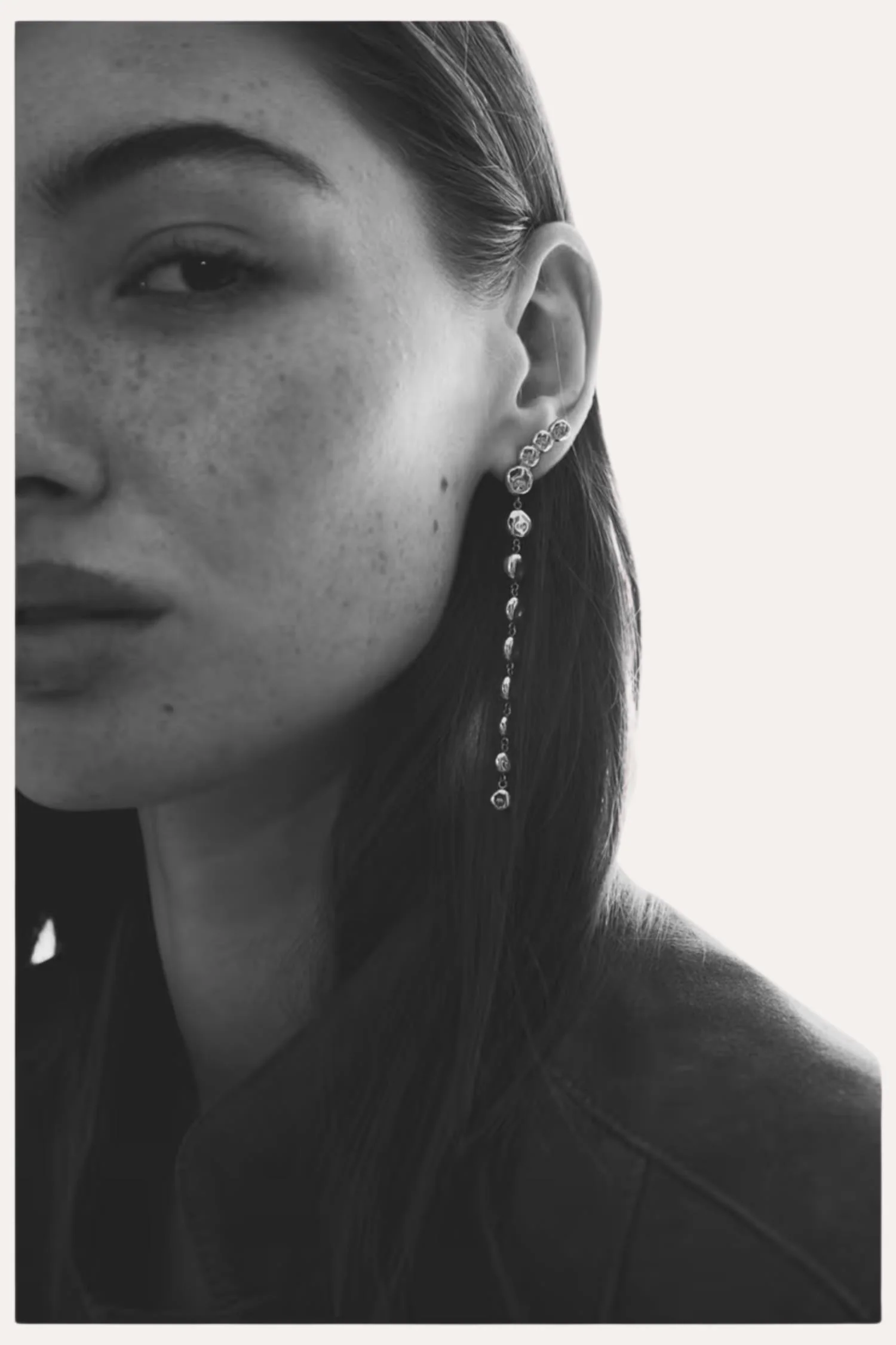 The Long Pebble Earrings - Gold - Image 4