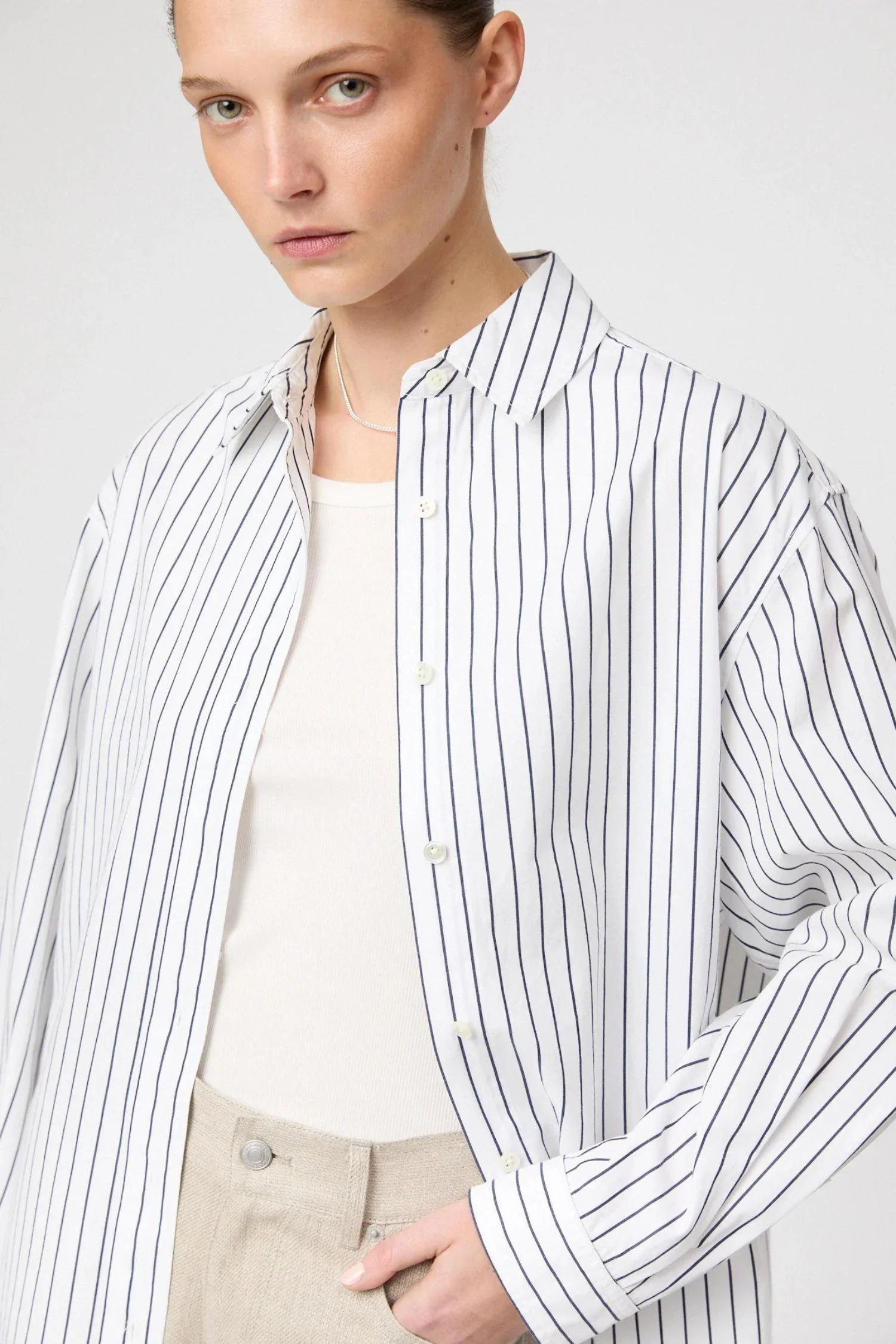 Poplin Workwear- Black White Stripe - Image 3