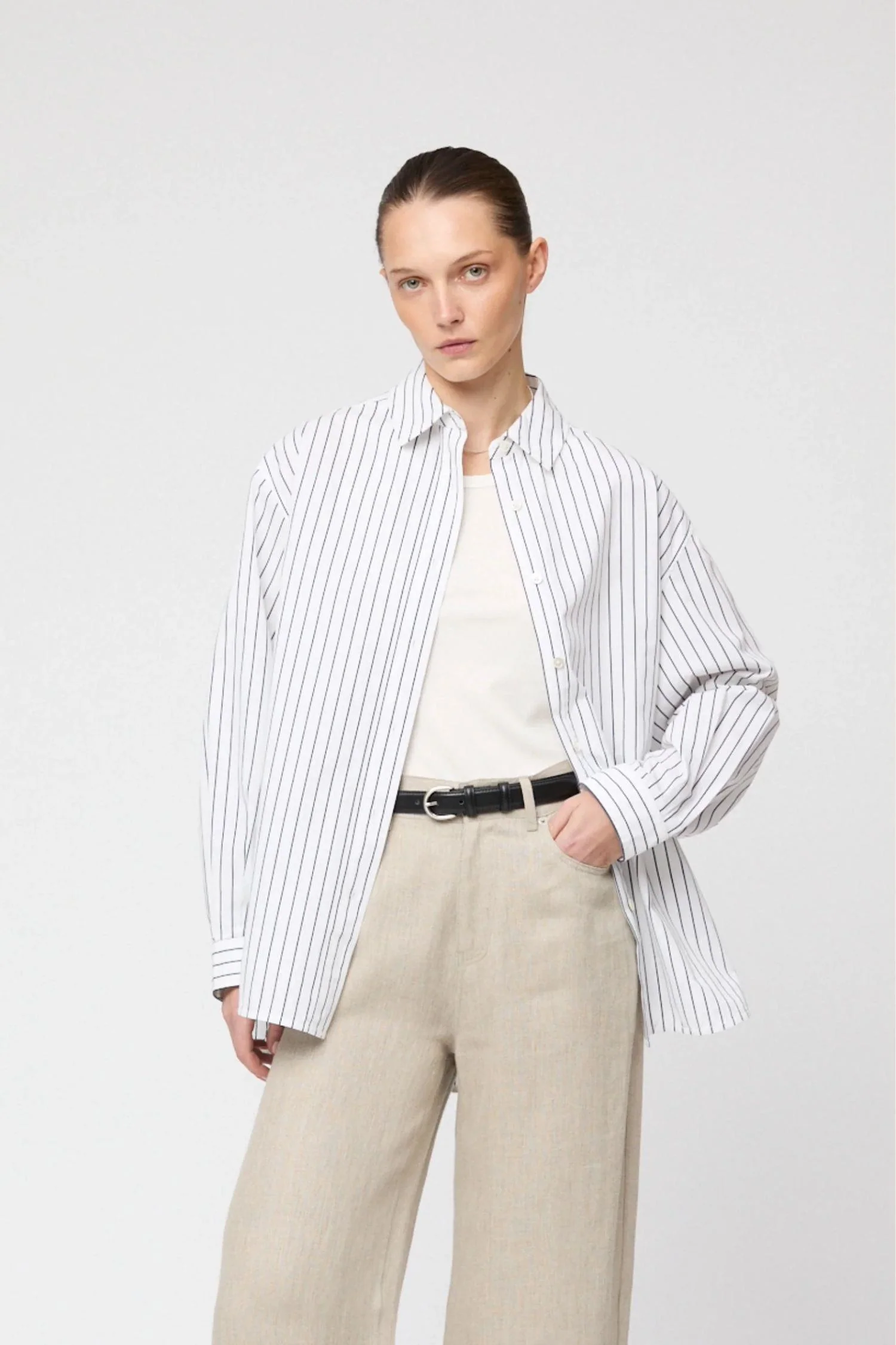 Poplin Workwear- Black White Stripe - Image 5