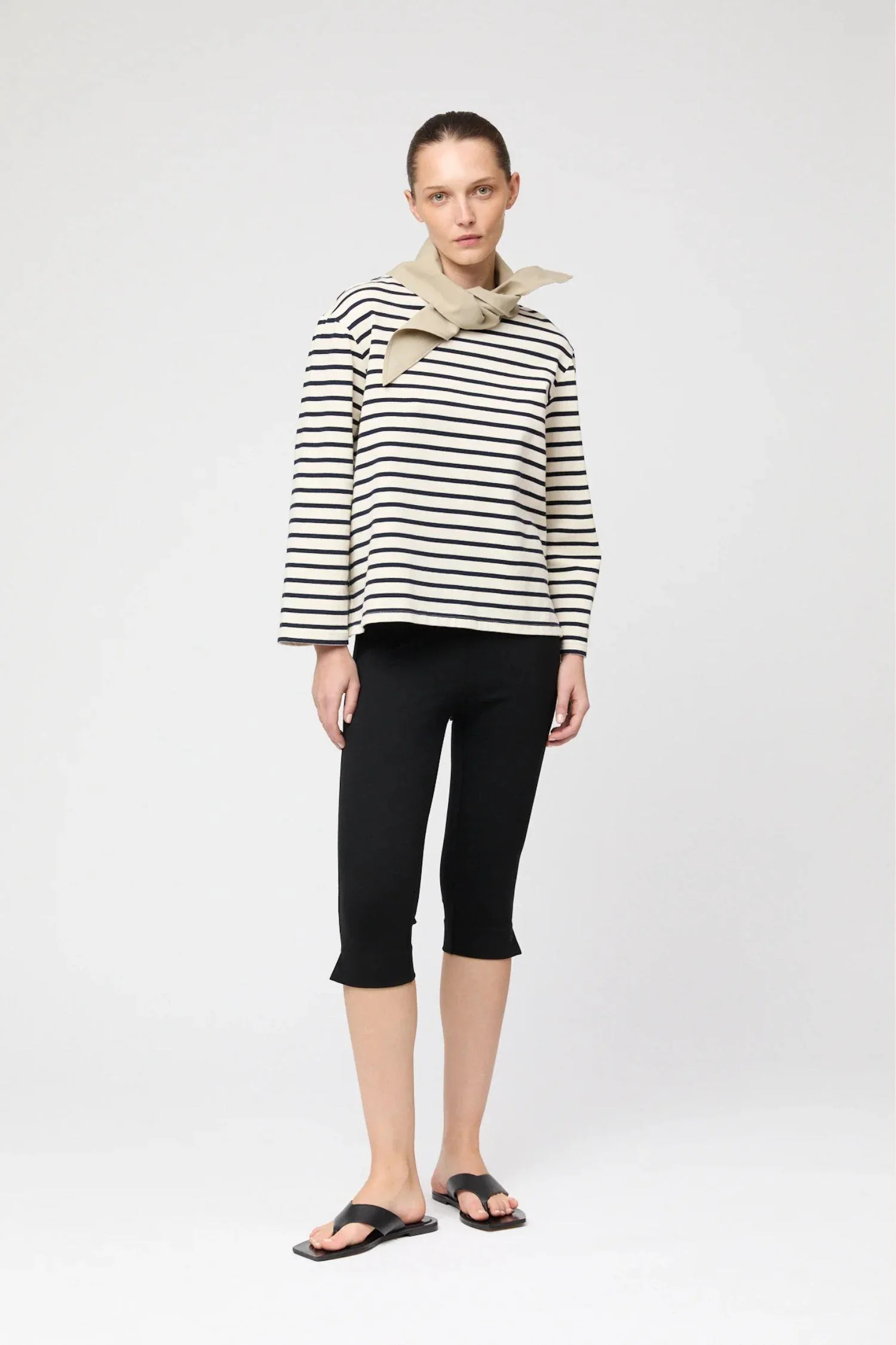 Stretch Capri Pants- Jet Black - Image 3