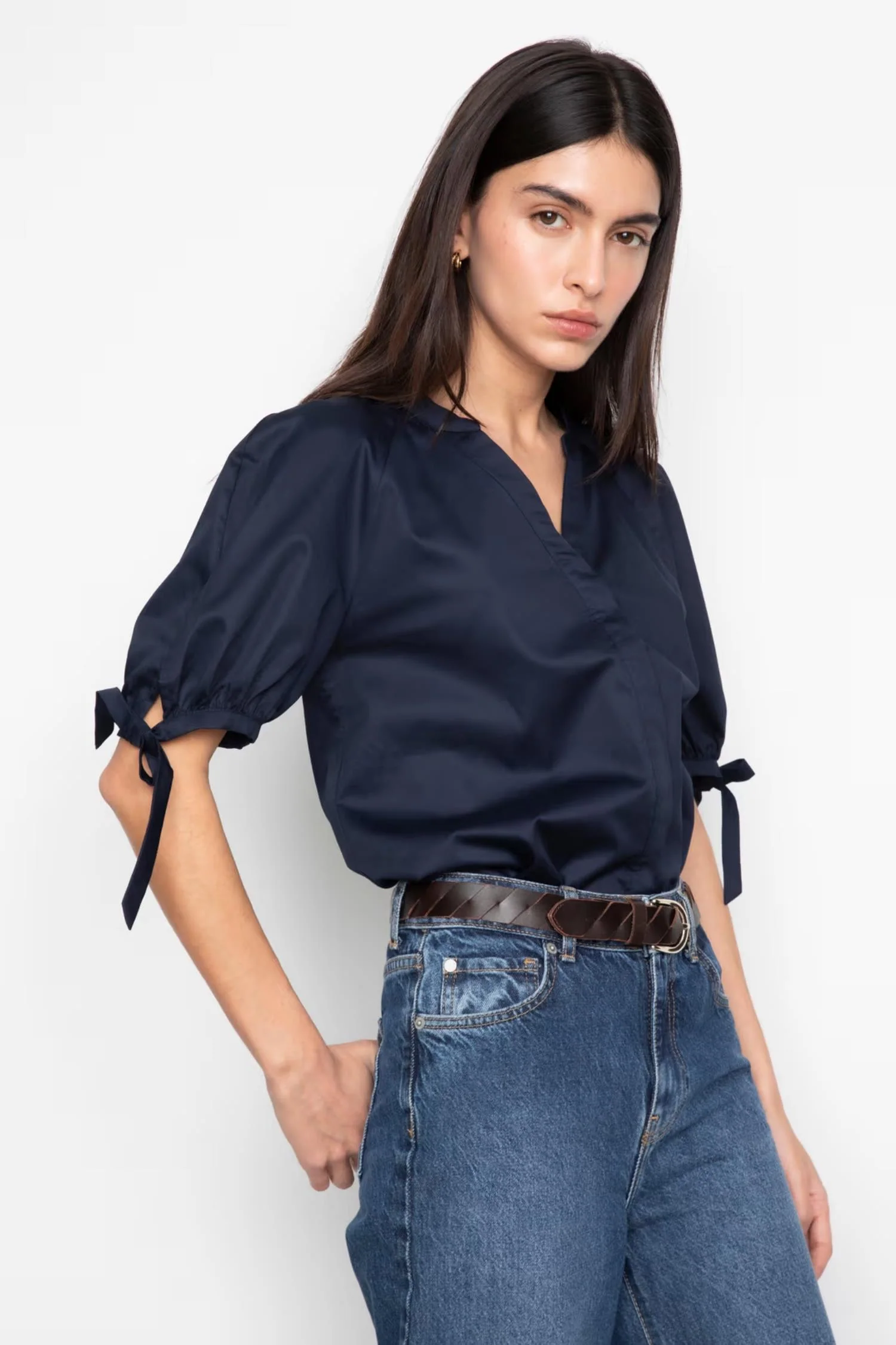Liza blouse - 1535 Navy - Image 5
