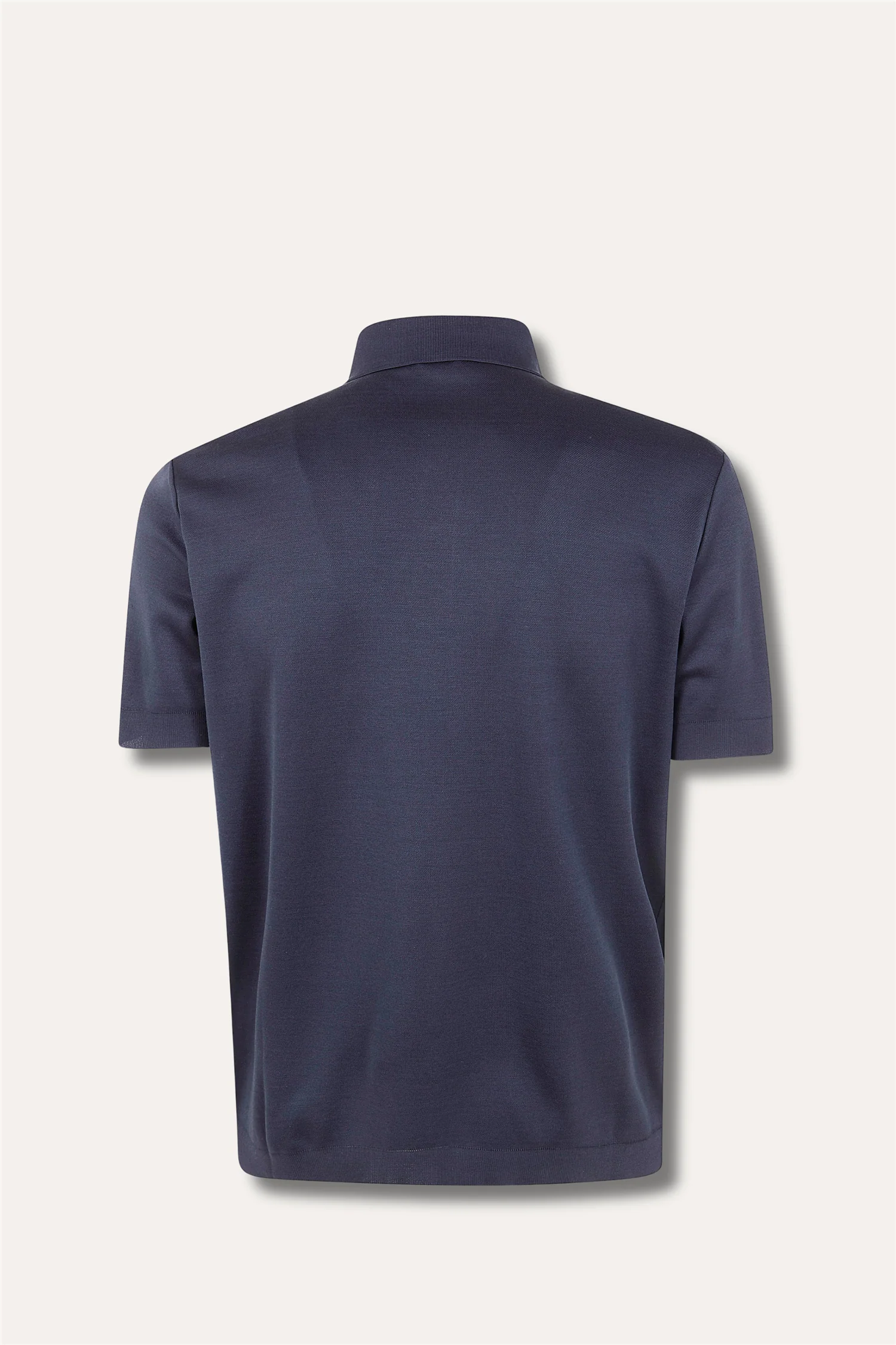Jersey Knit Effect Polo Shirt Navy - Image 2