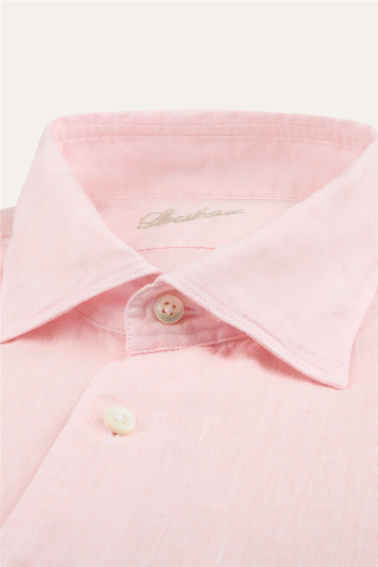 Slimline Linen Shirt Light Pink - Image 2