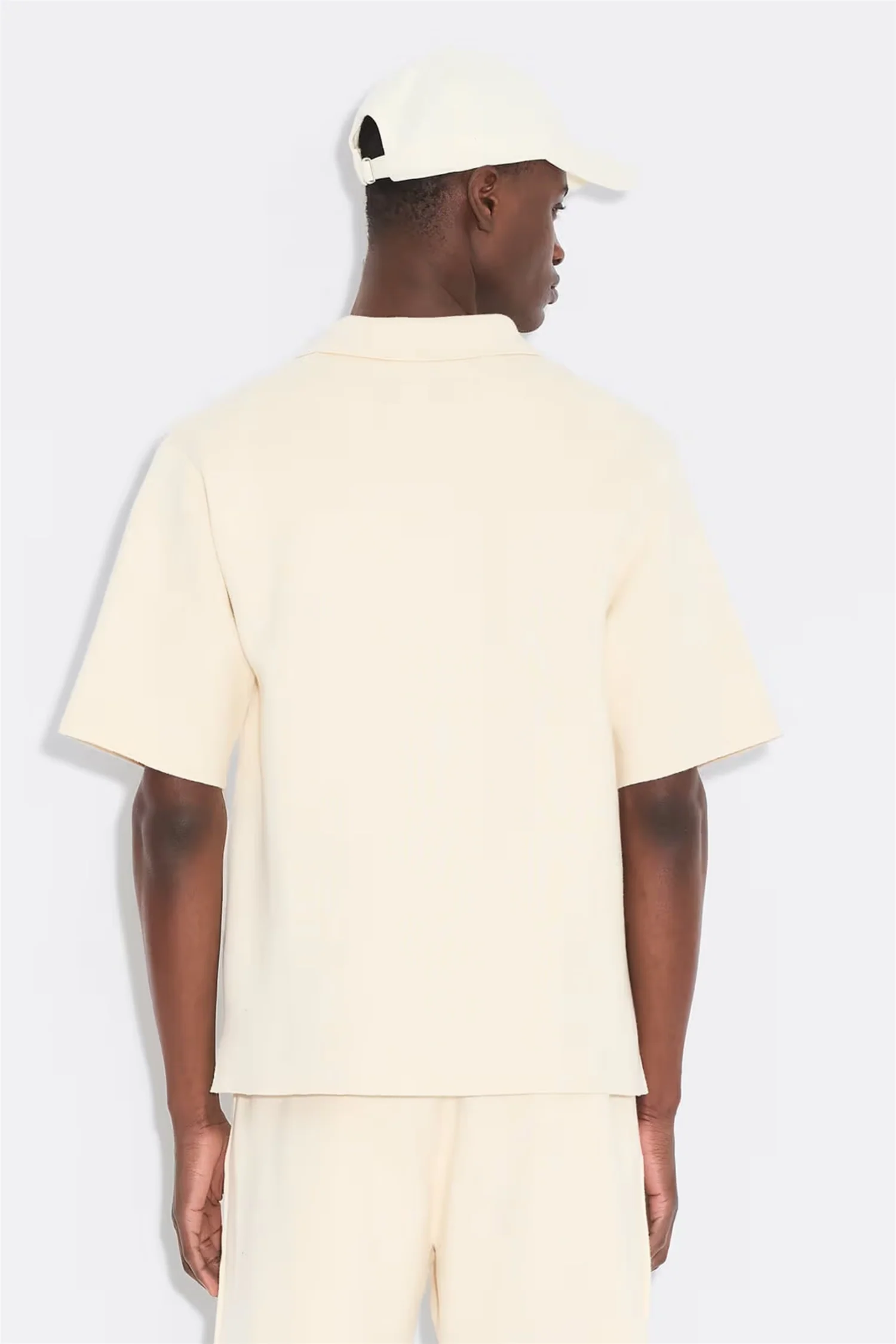 Summer Zip-Up Polo Knit Ecru - Image 3