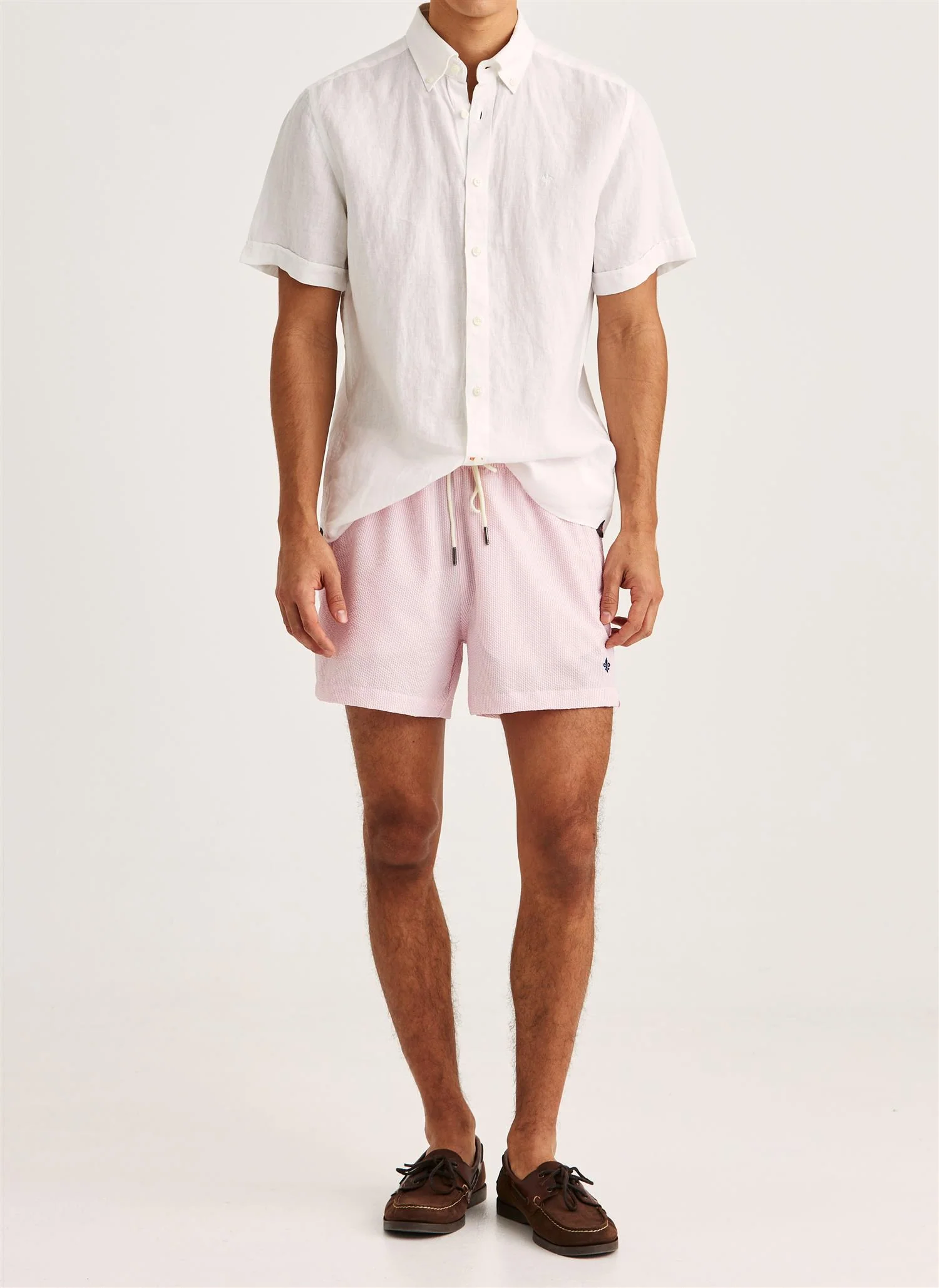 Seersucker Bathing Trunks Pink - Image 3