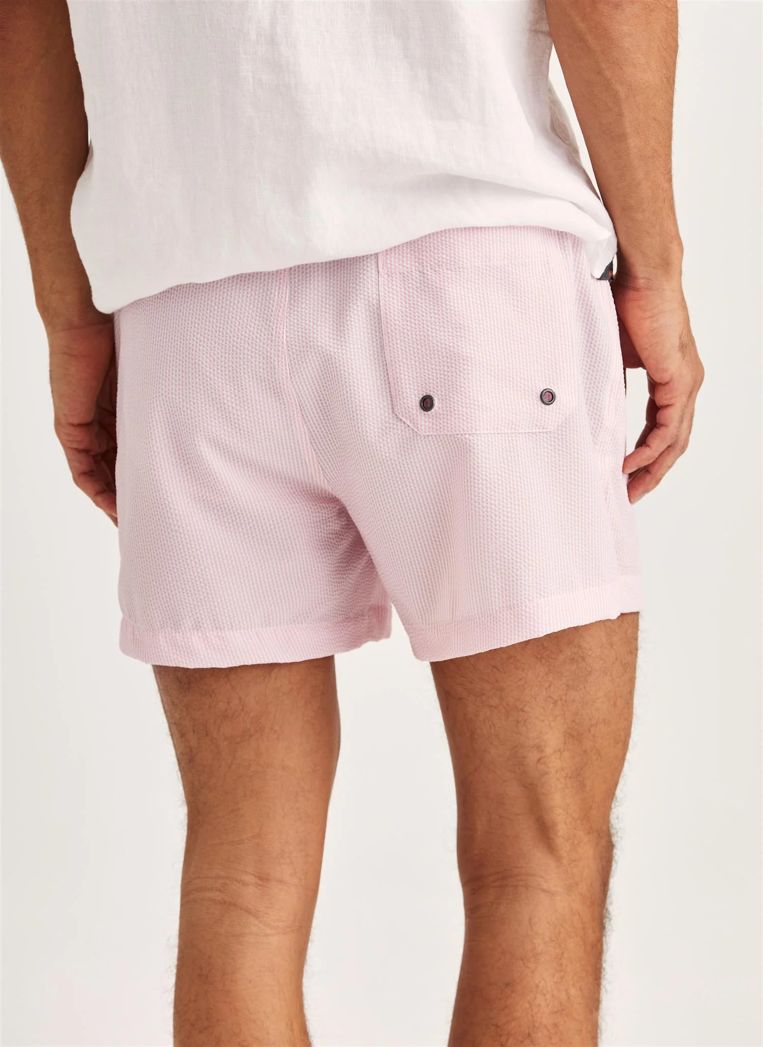 Seersucker Bathing Trunks Pink - Image 4