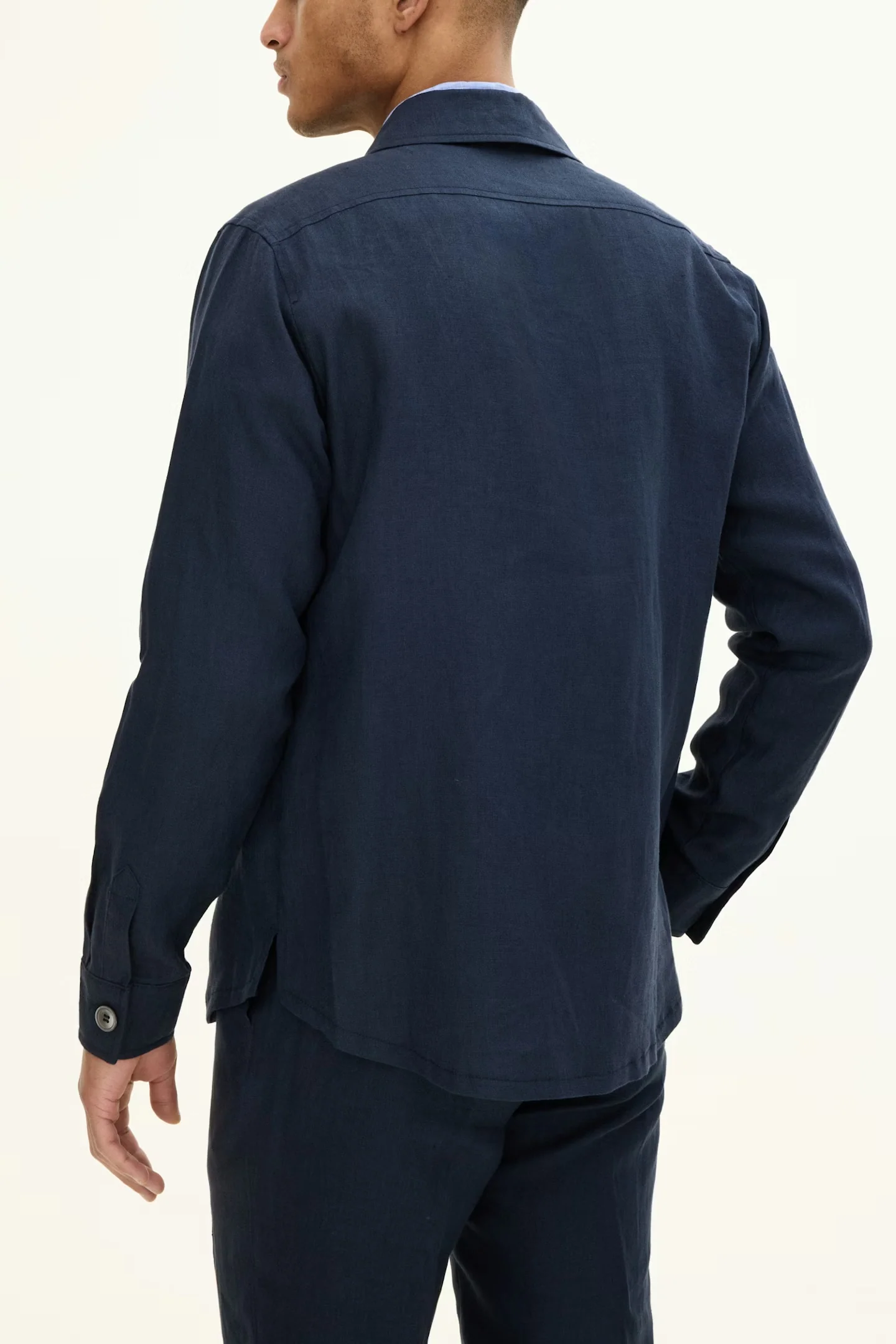 Maverick Linen Jacket Navy - Image 5