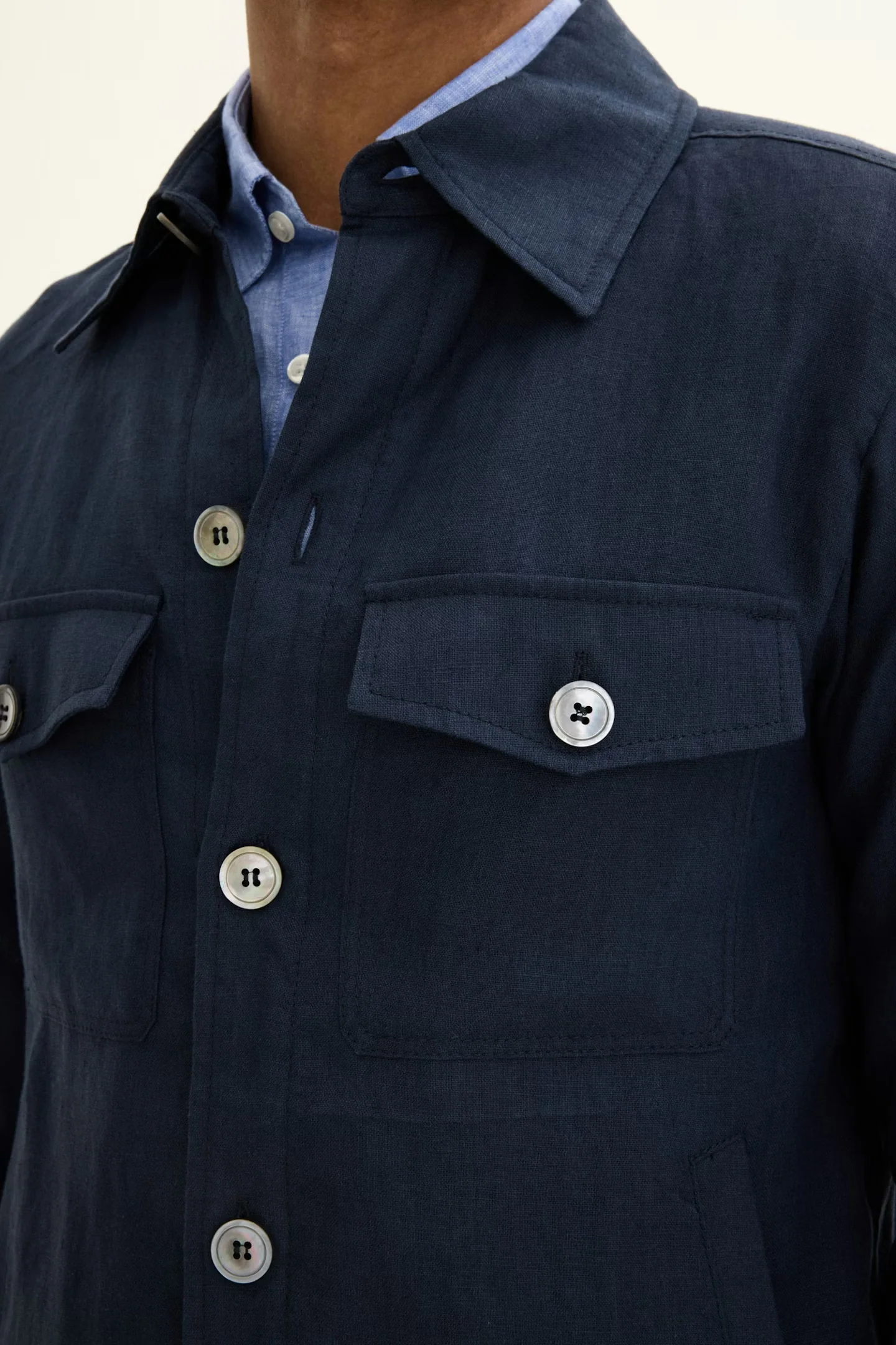 Maverick Linen Jacket Navy - Image 7