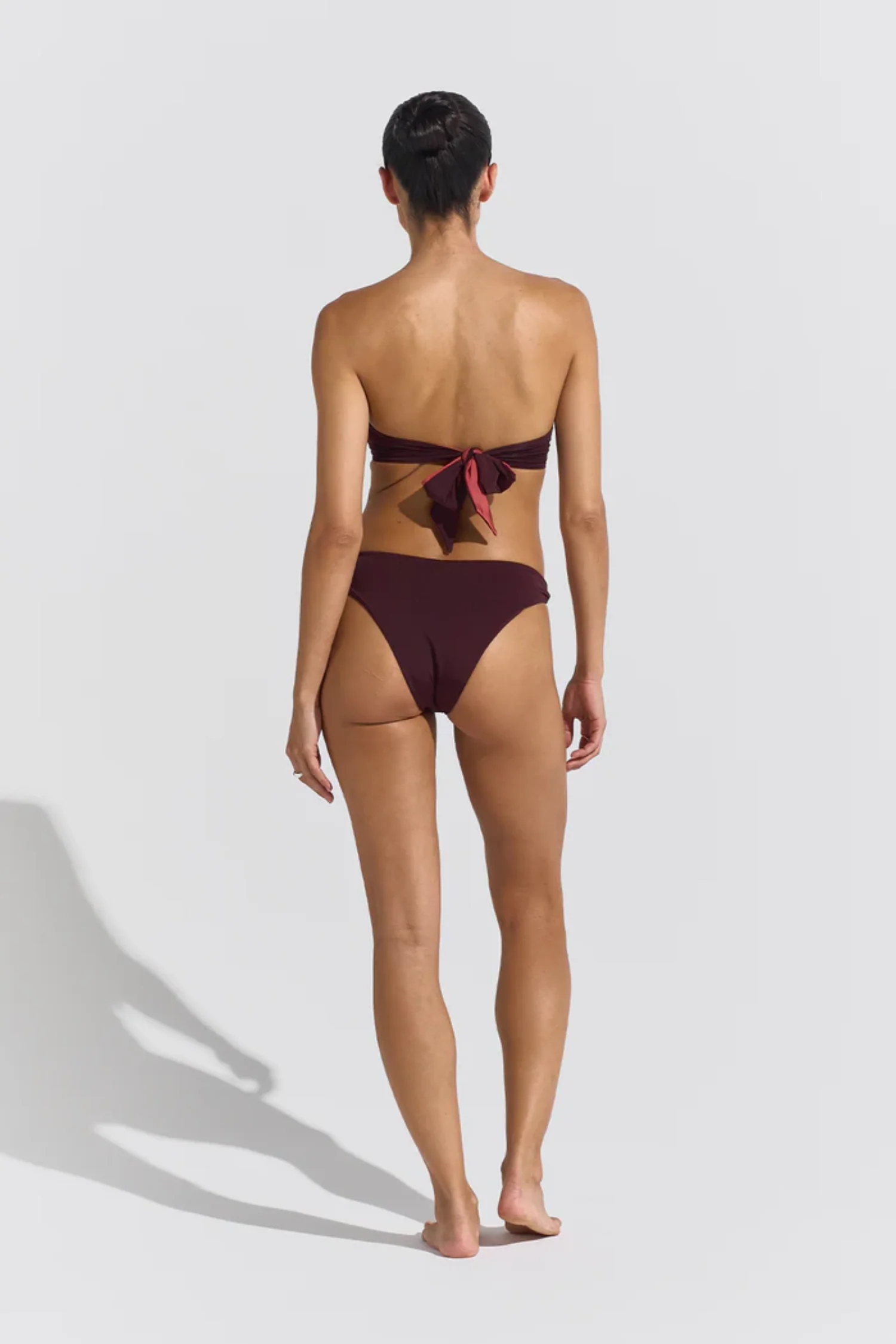 Twisted Bikini Bottom - Burgundy - Image 3