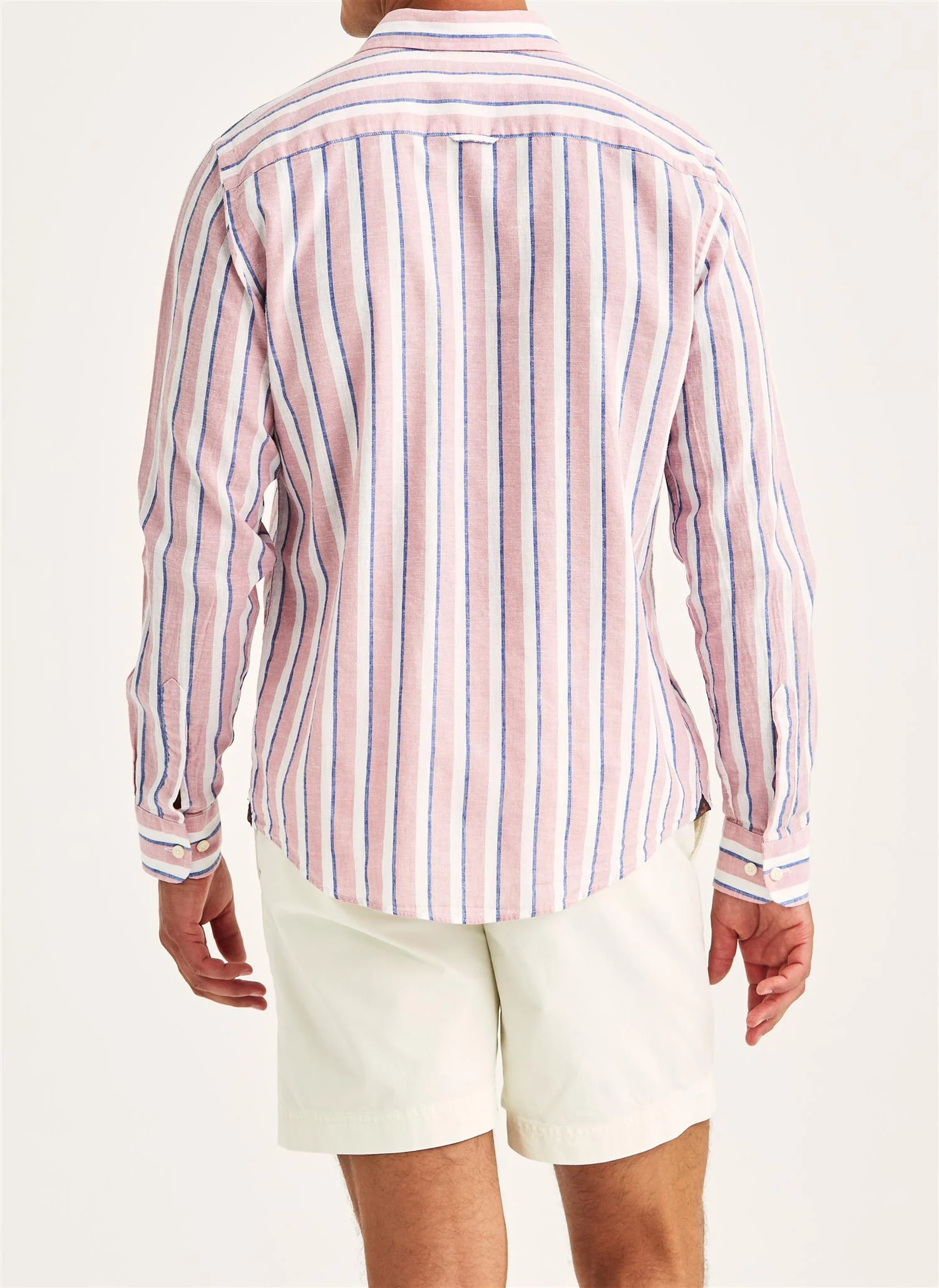 Douglas Classic Fit Linen Shirt Mix Stripe Pink - Image 2