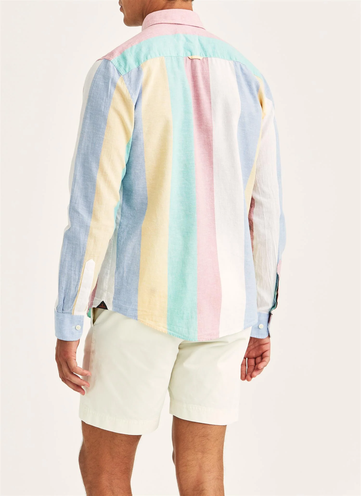 Happy Classic Fit Linen Stripe-Shirt Pink - Image 2