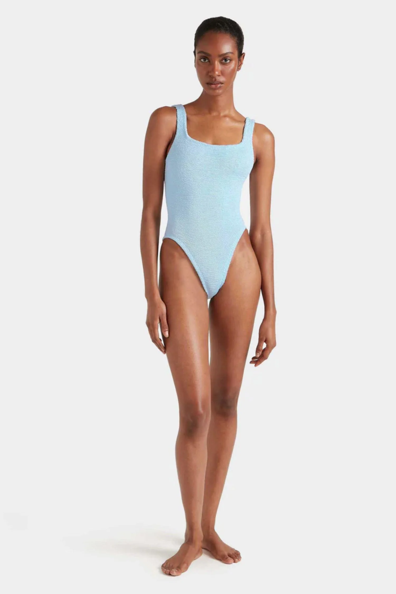 Square Neck Swim- Metallic Ice Blue - Image 4