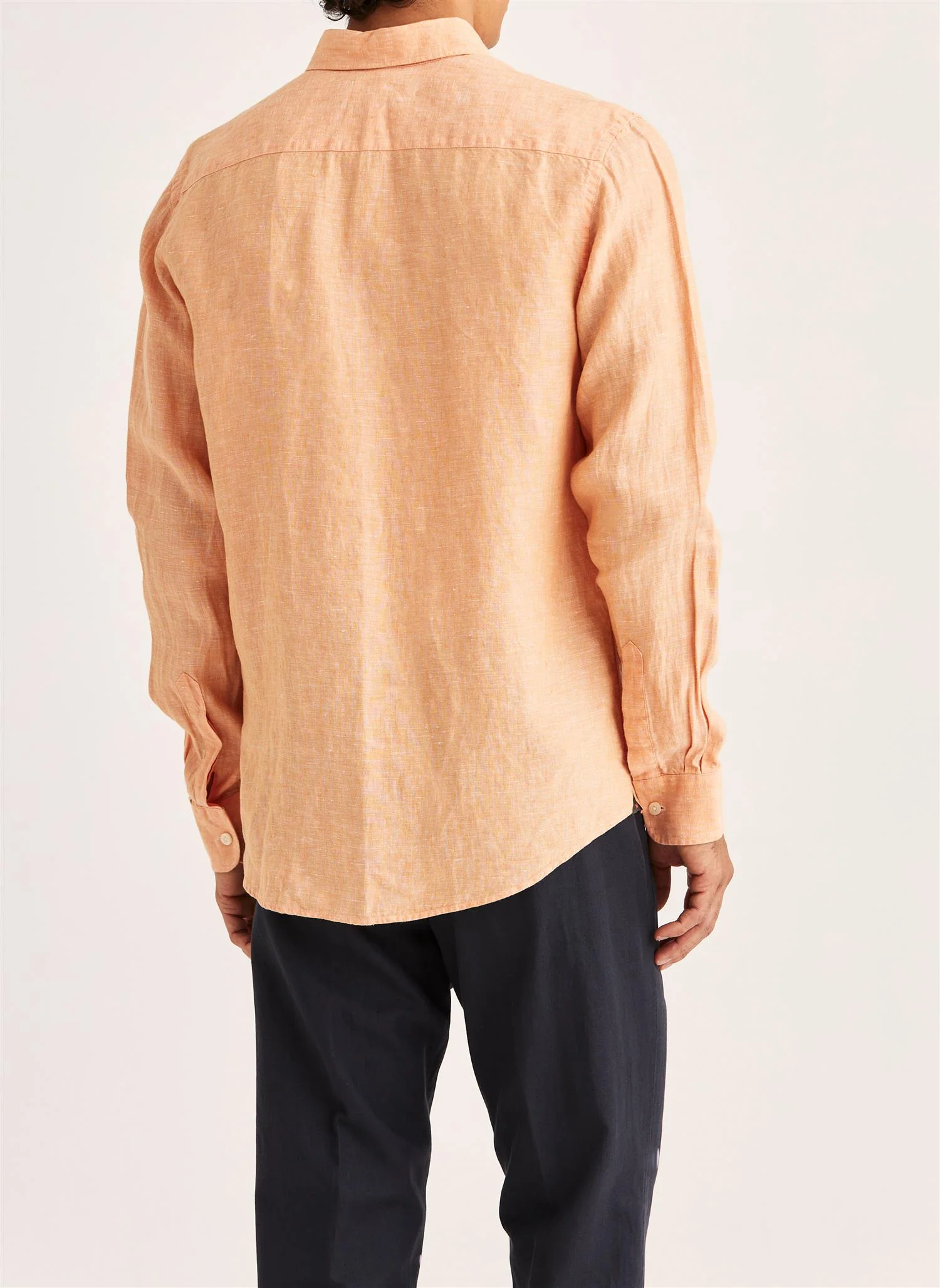 Douglas Classic Fit Linen Shirt Orange - Image 2