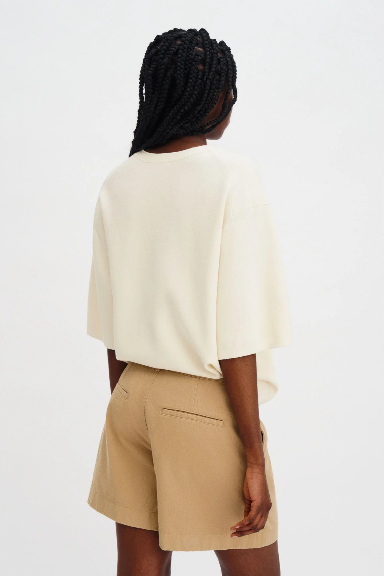 Baggy Cotton Shorts- Canvas Beige - Image 2