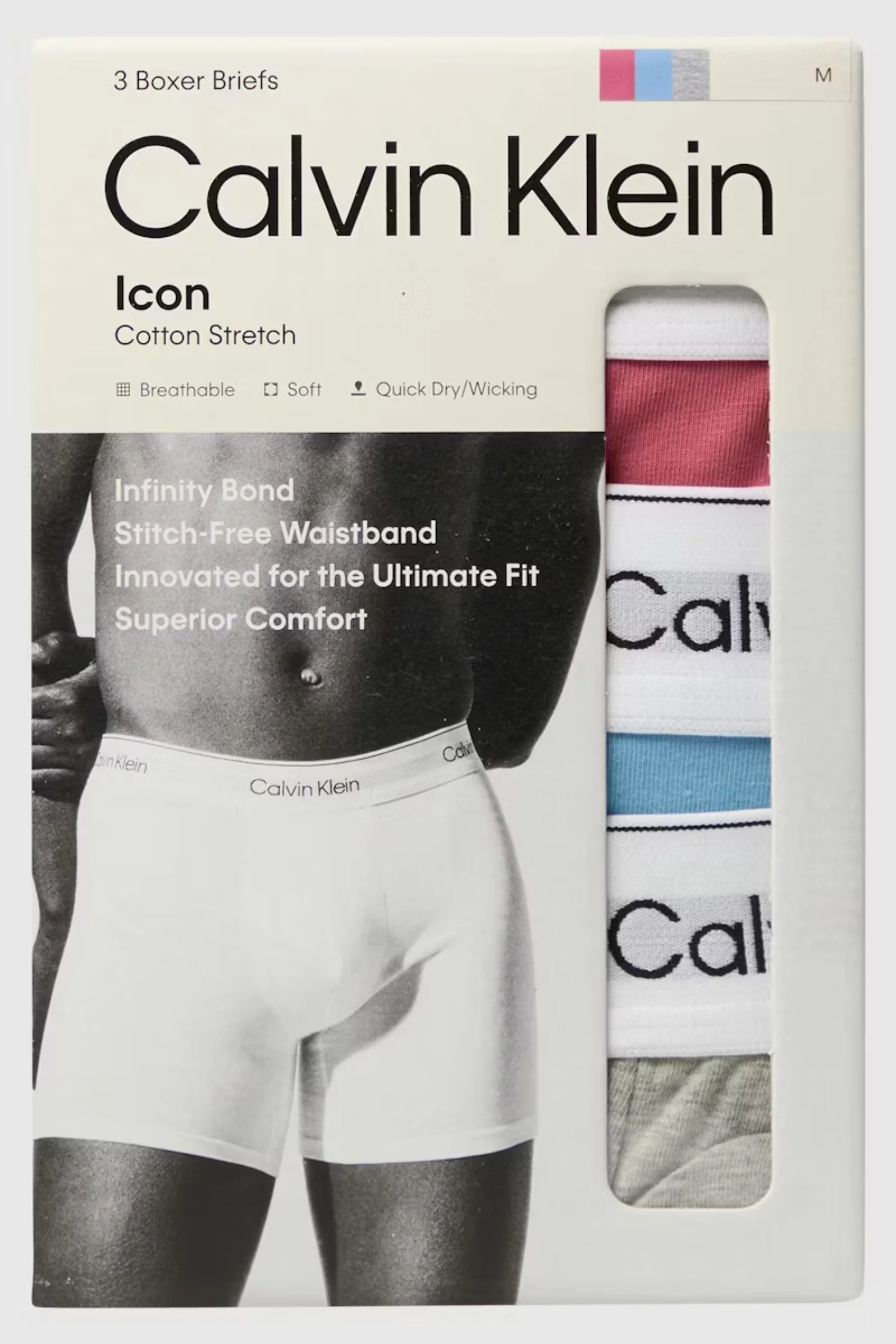 3Pack Boxer Brief  Brilliant Pink/Gulf Blue/Grey Heath - Image 2