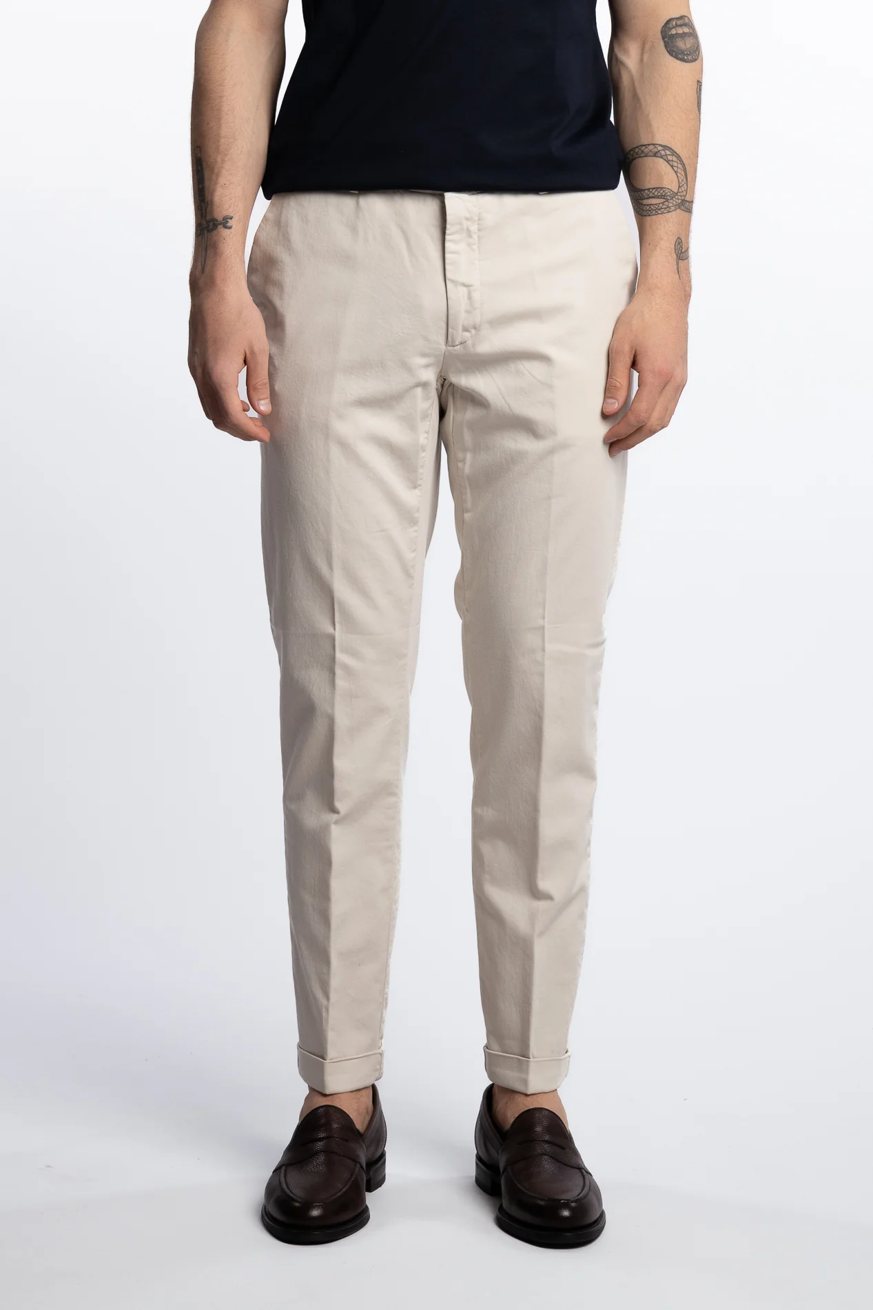 Cotton/Elastan Pant Beige - Image 4