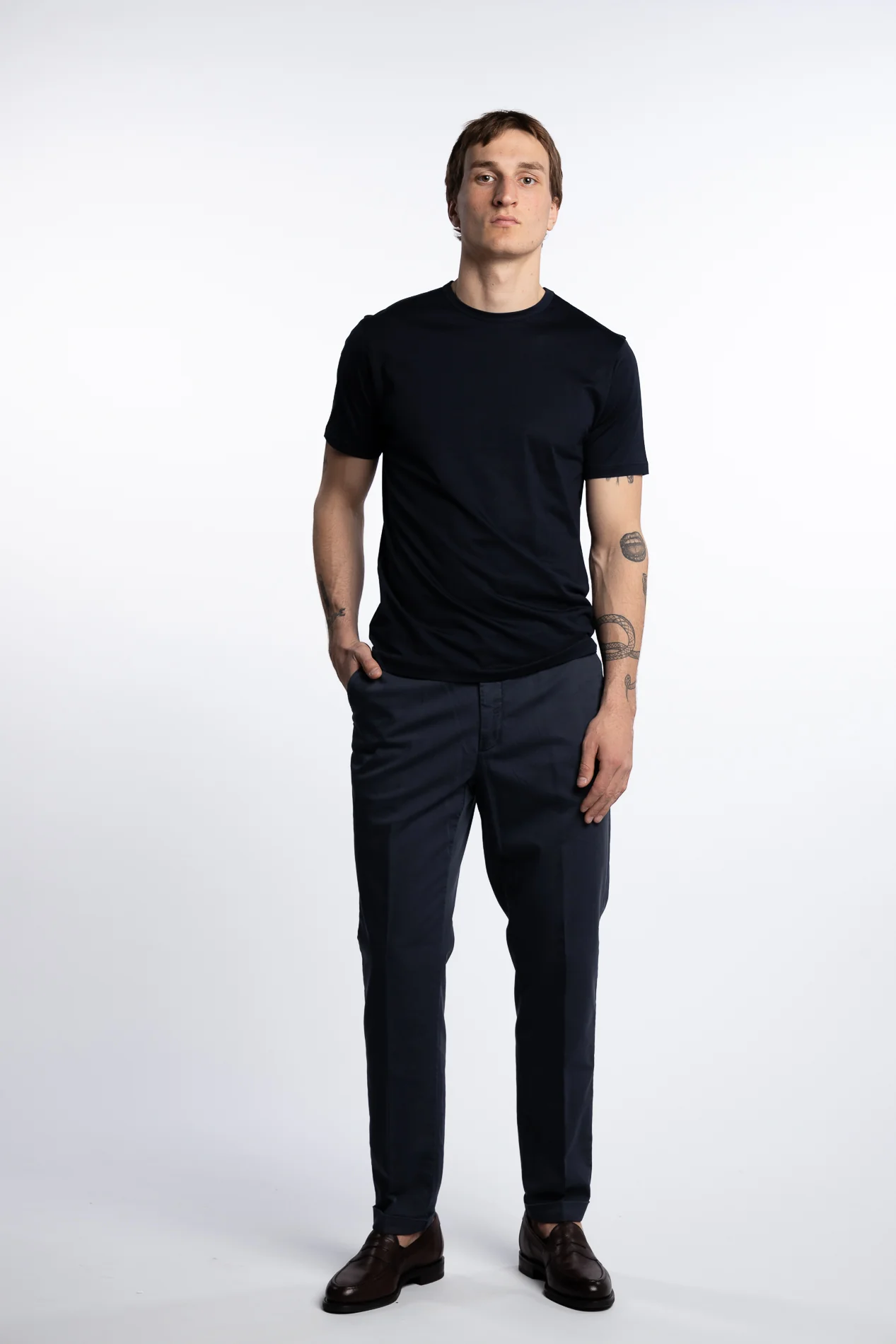 Cotton/Elastan Pant Marine - Image 2