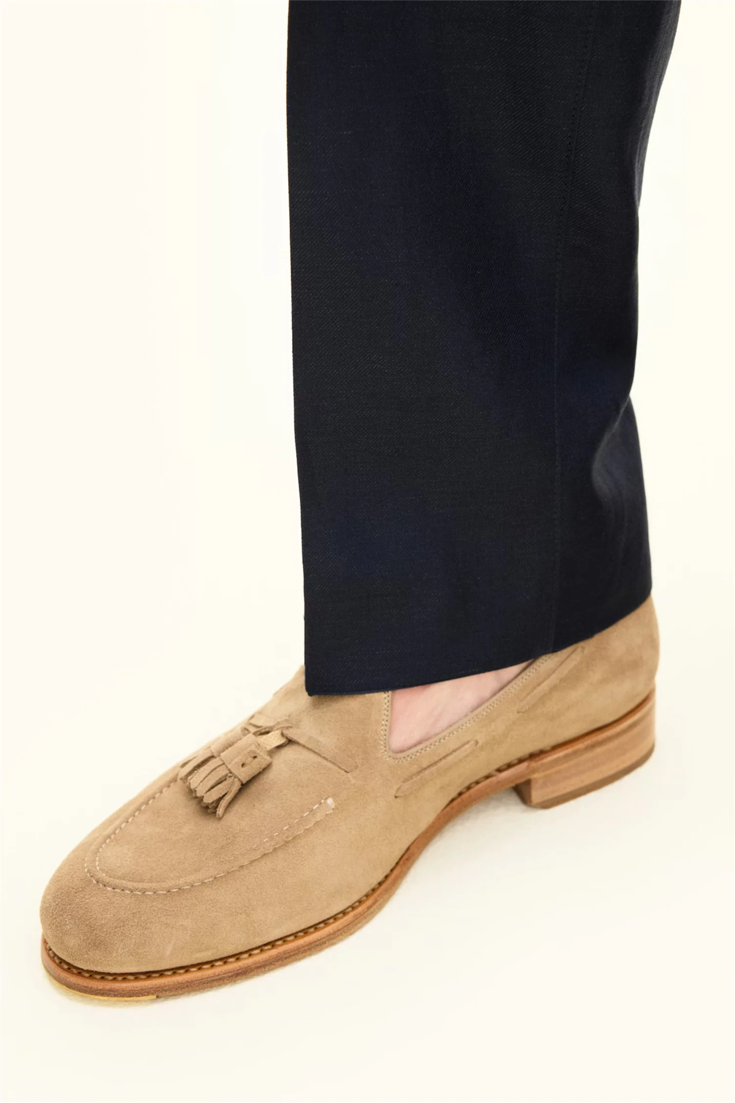 Del Regular Fit Wool/Linen Trousers Navy - Image 7
