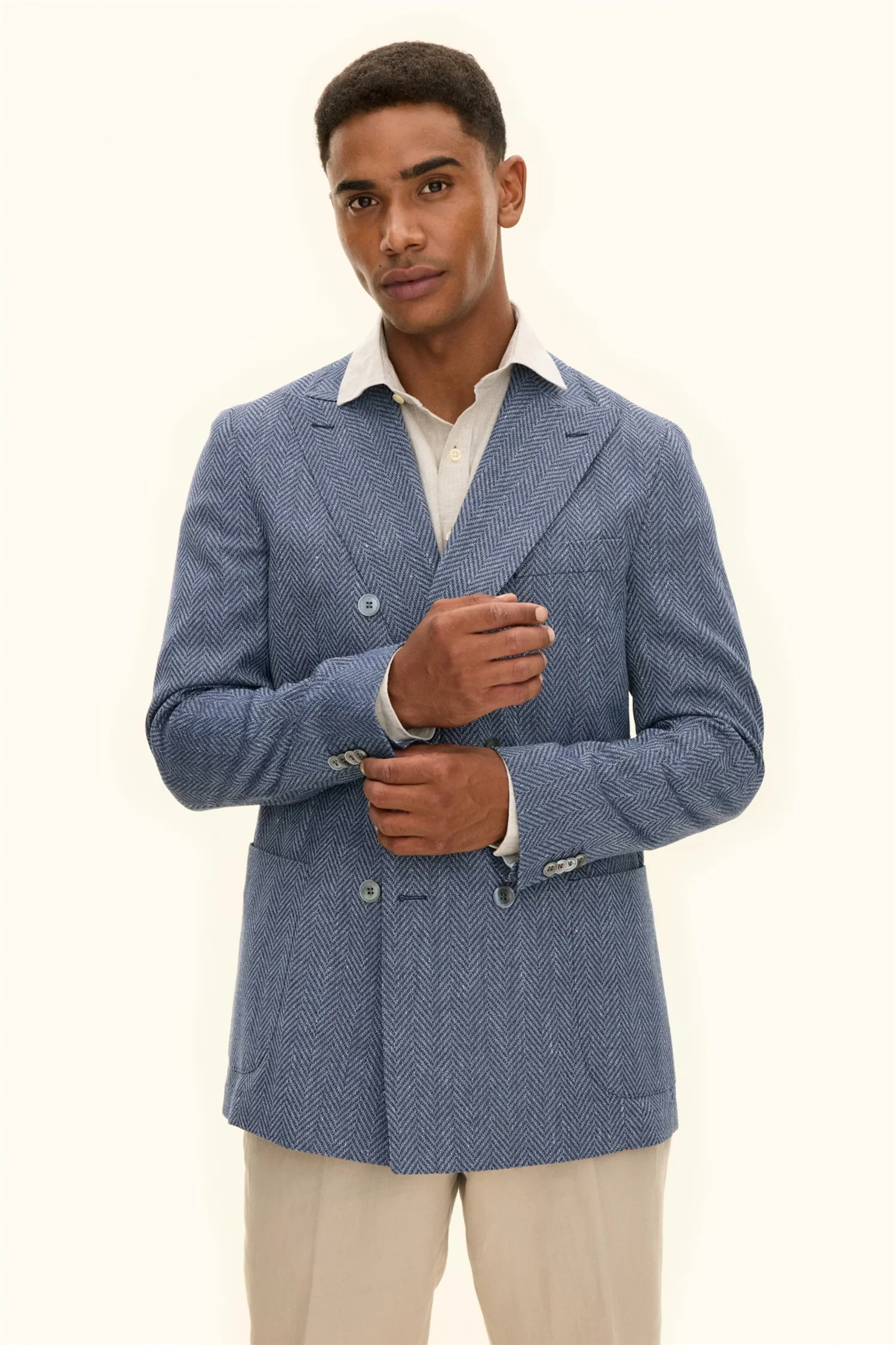 Farris Patch Soft Regular Fit Blazer Blue Tropic - Image 2