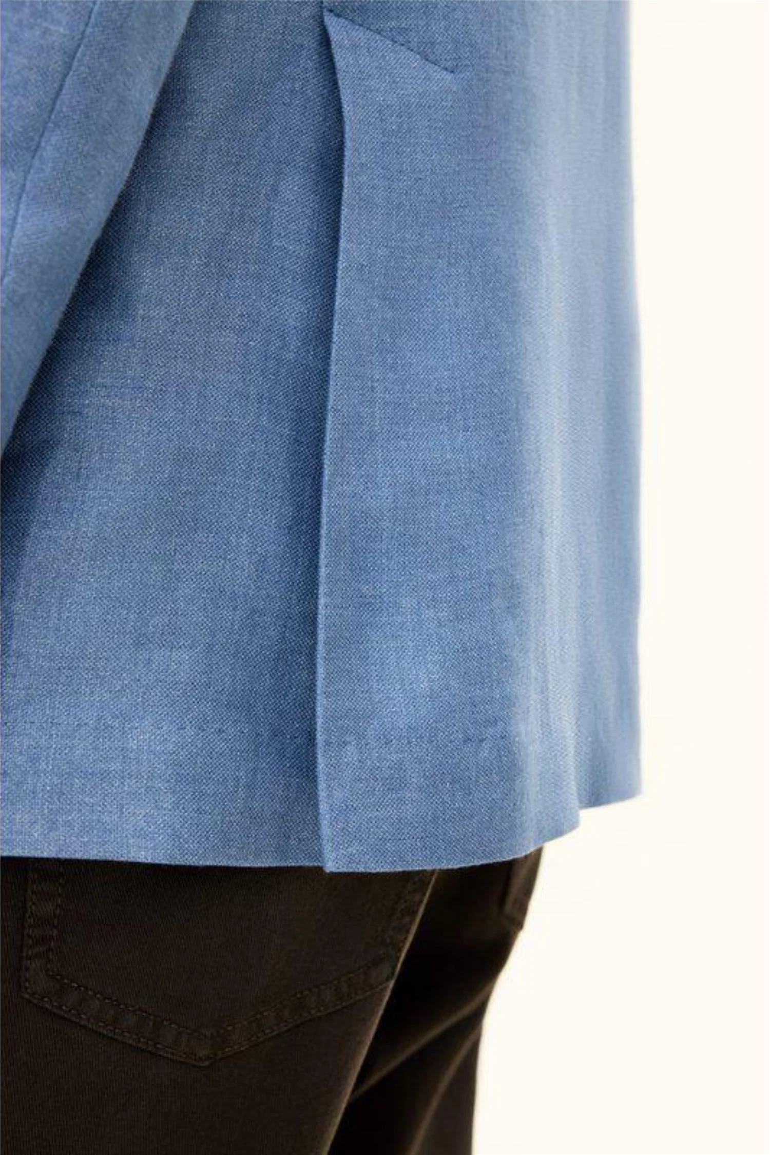 Ferry Soft Regular Fit Linen Blazer Blueberry Blue - Image 10