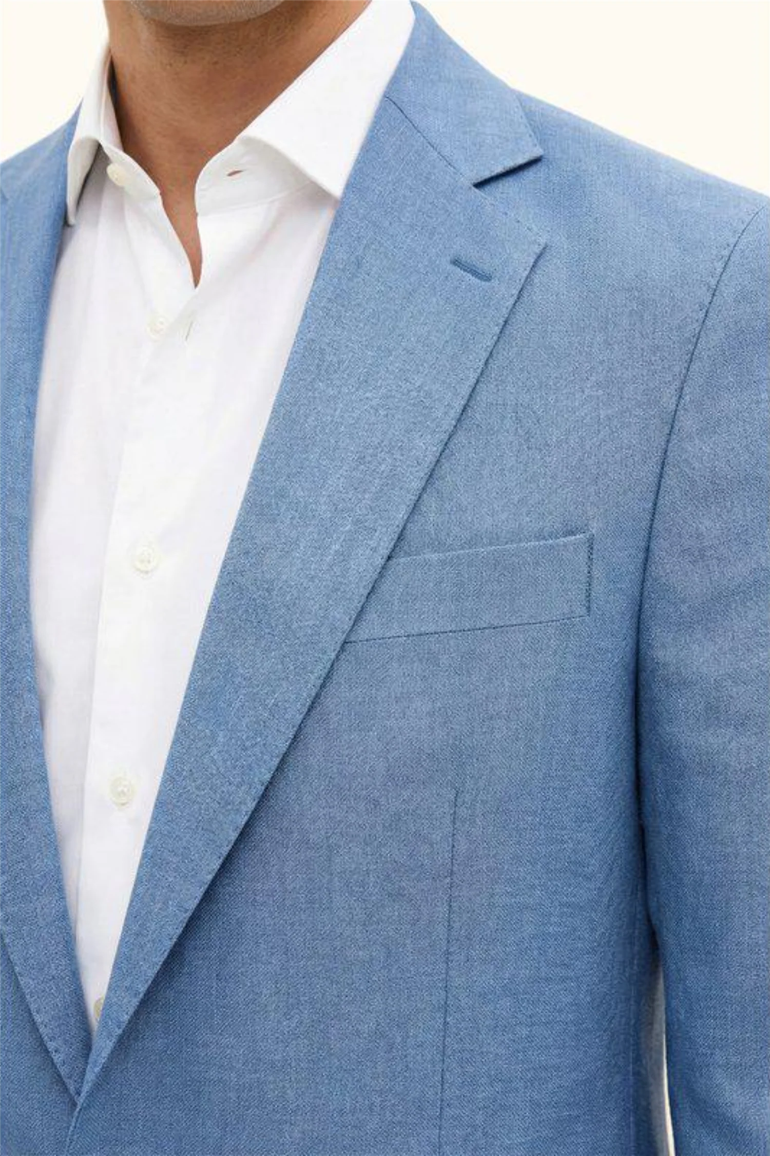 Ferry Soft Regular Fit Linen Blazer Blueberry Blue - Image 4