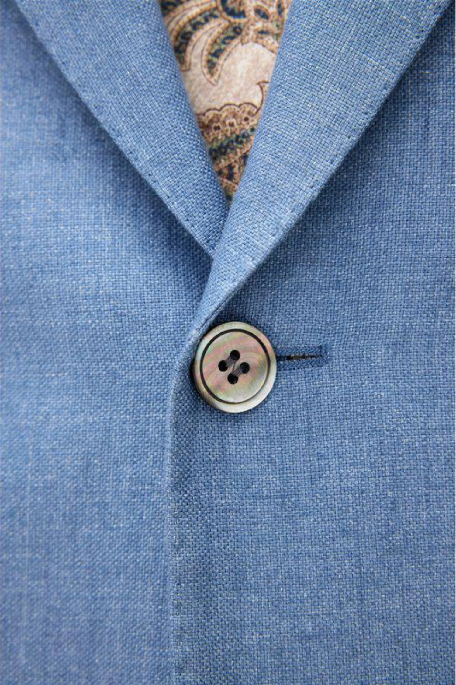 Ferry Soft Regular Fit Linen Blazer Blueberry Blue - Image 8