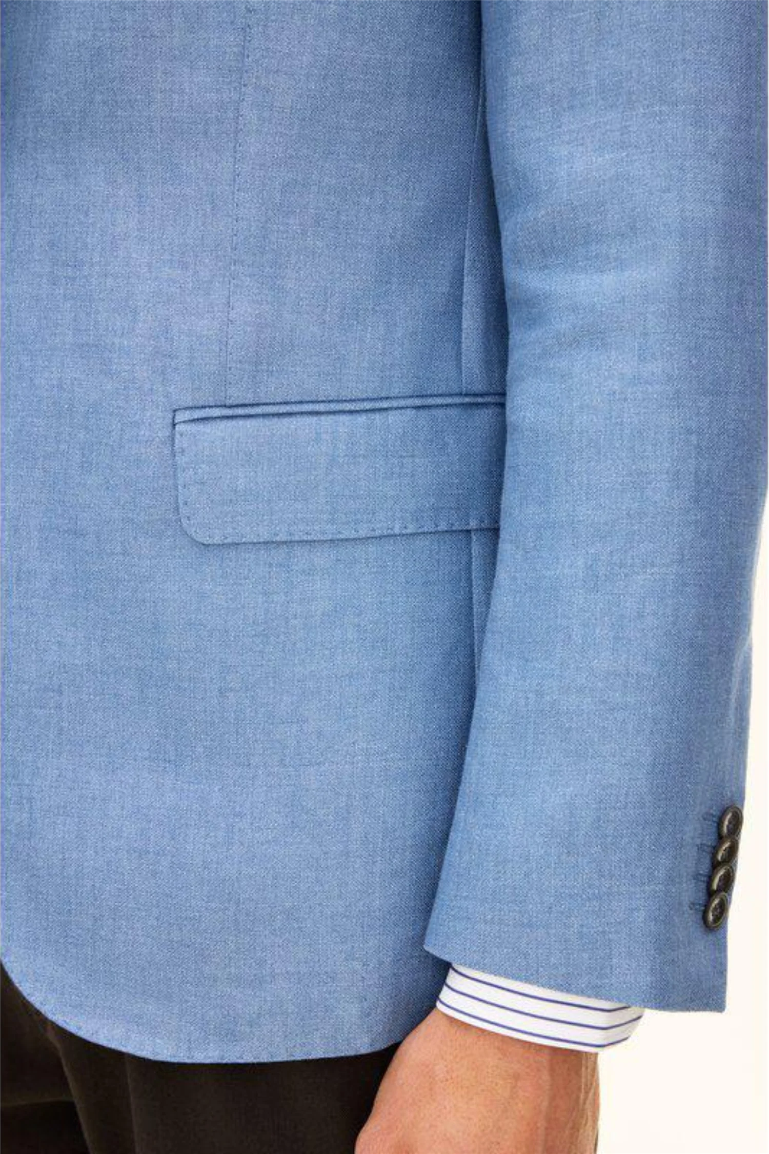 Ferry Soft Regular Fit Linen Blazer Blueberry Blue - Image 9
