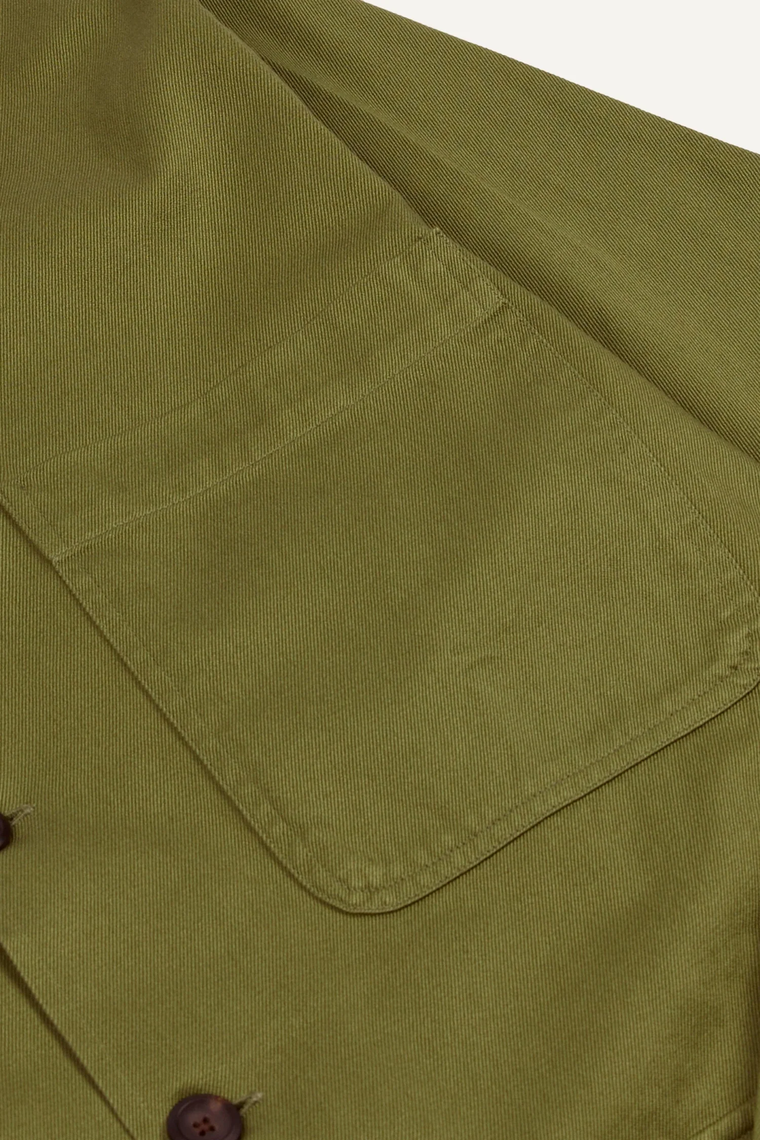 Cotton Twill Three-Pocket Overshirt Green - Image 5