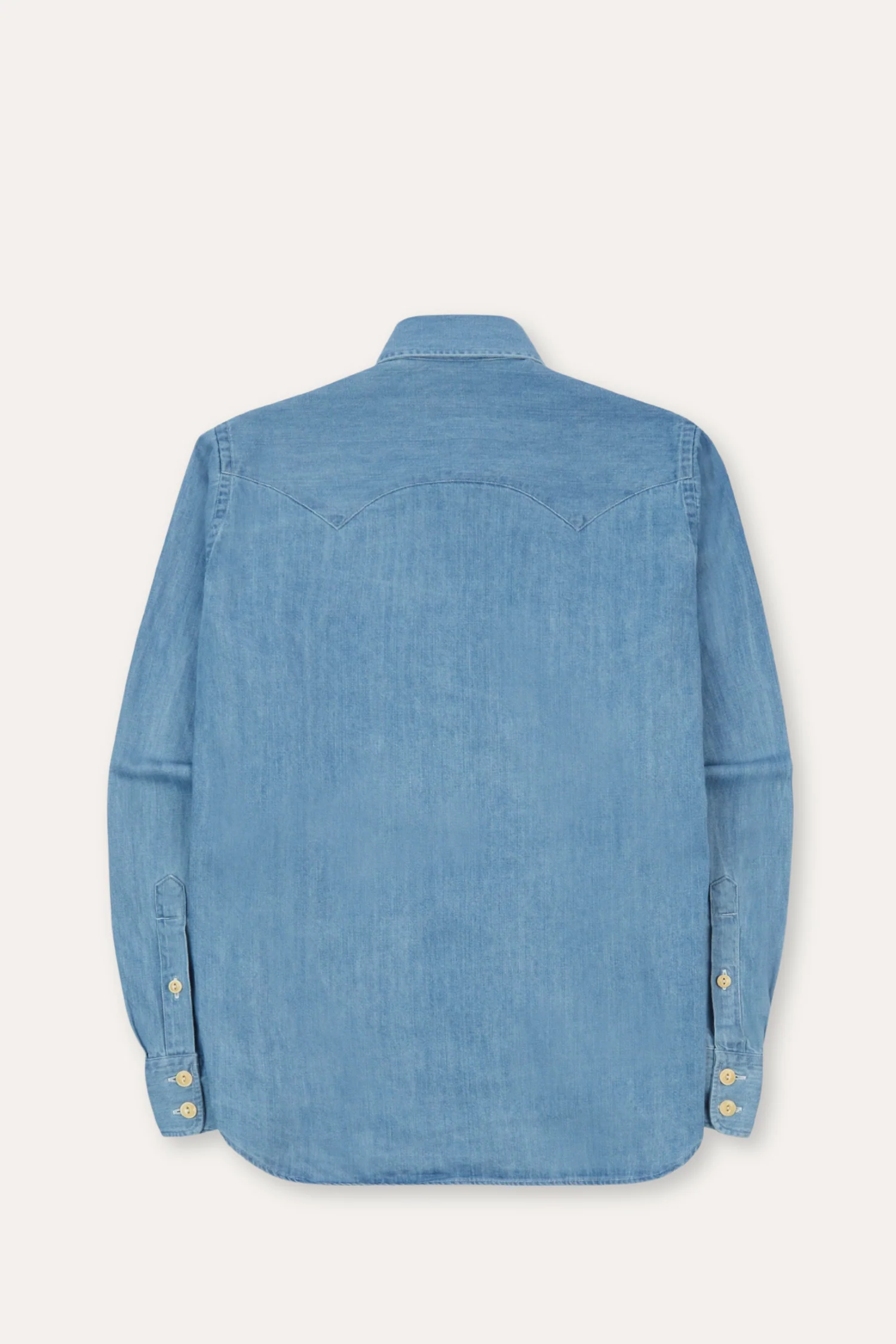 Denim Two-Pocket Western Shirt Bleach Wash - Image 2