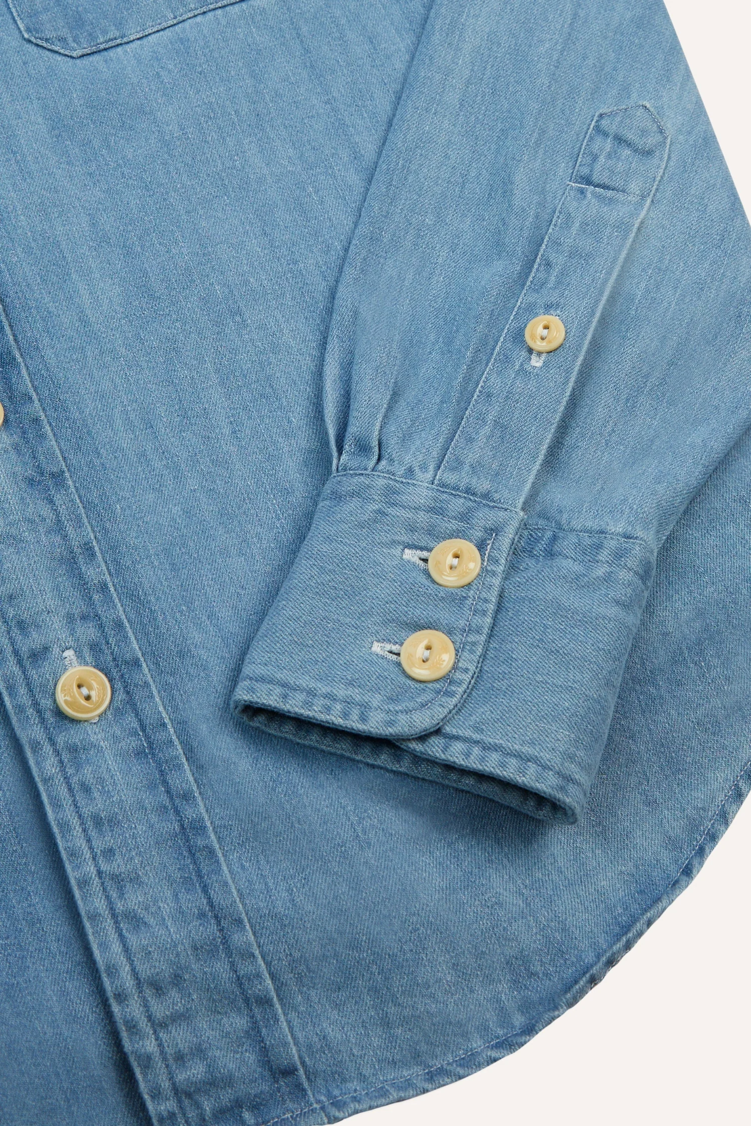 Denim Two-Pocket Western Shirt Bleach Wash - Image 6