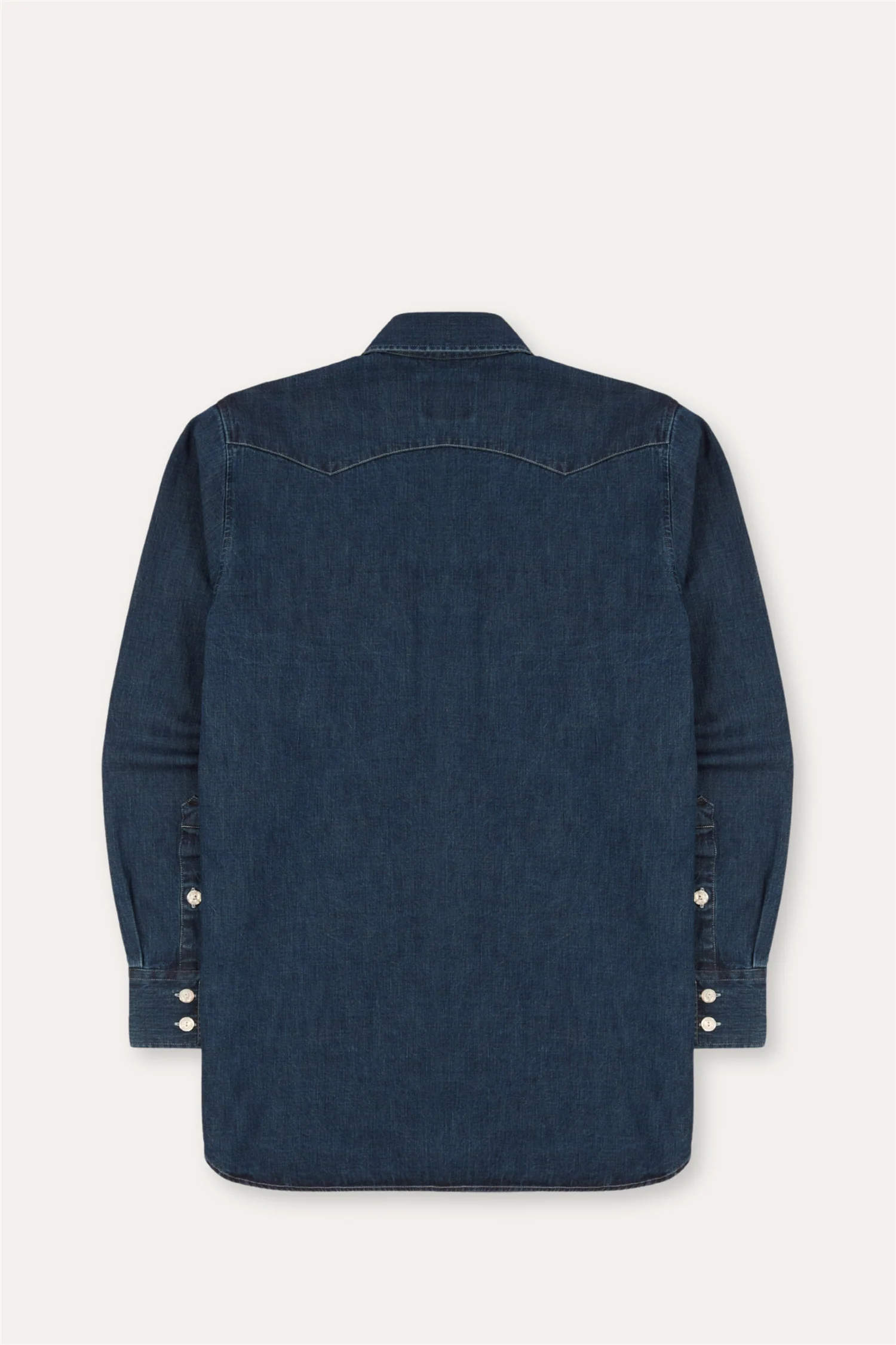 Indigo Rinse Denim Two-Pocket Western Shirt - Image 2