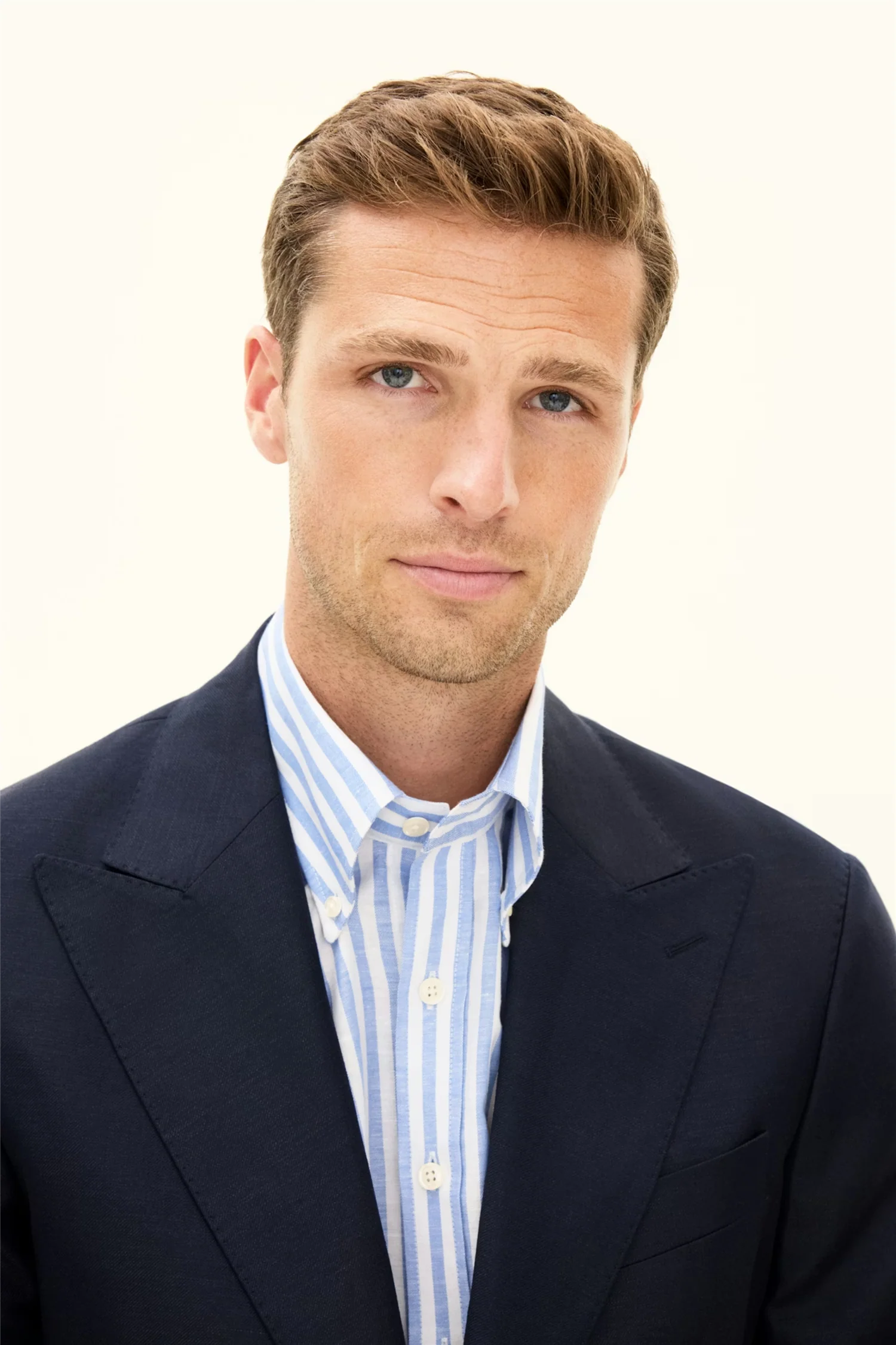 Rufus Regular Fit Wool/Linen Blazer Navy - Image 6