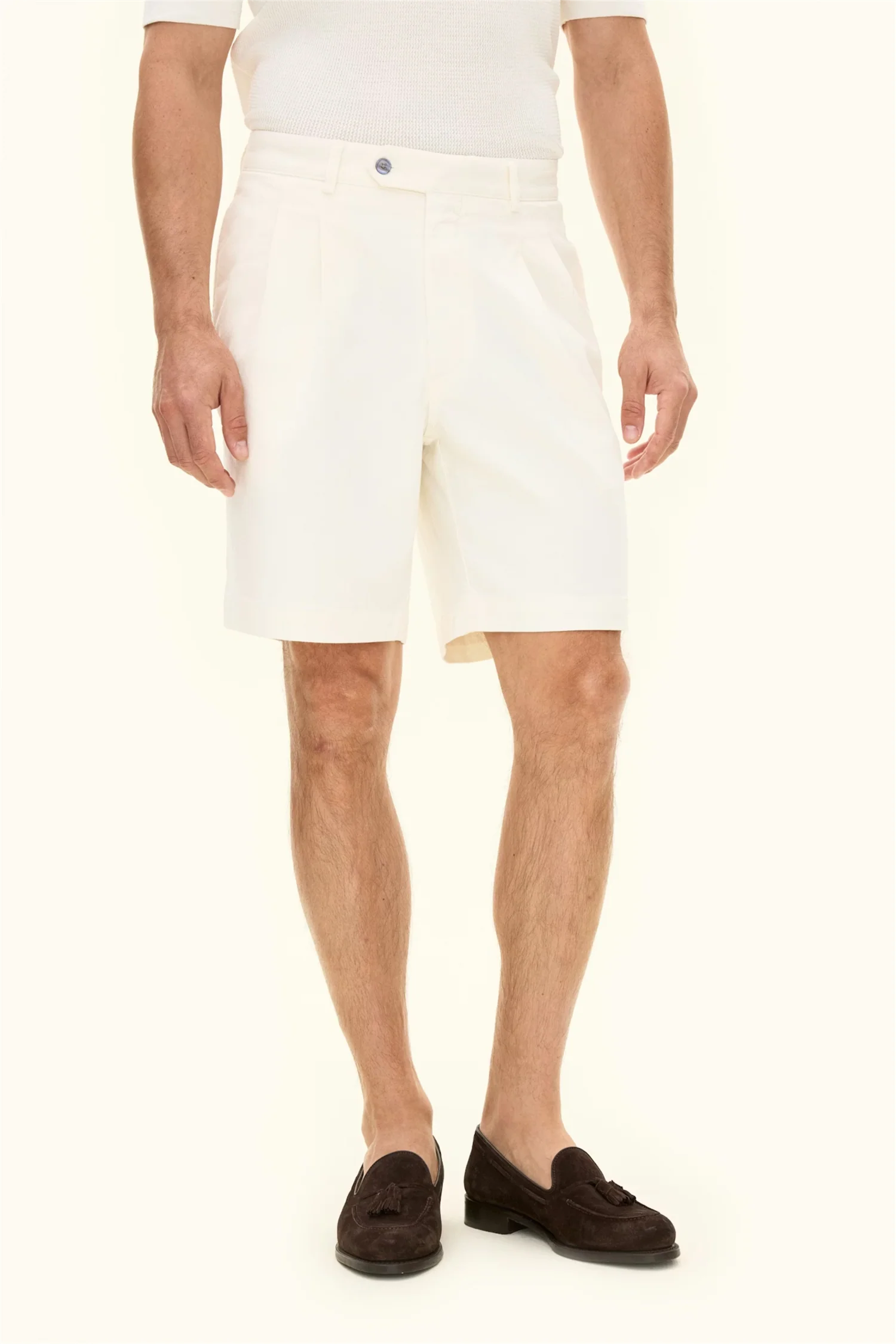 Tanker Pleat Shorts White - Image 2