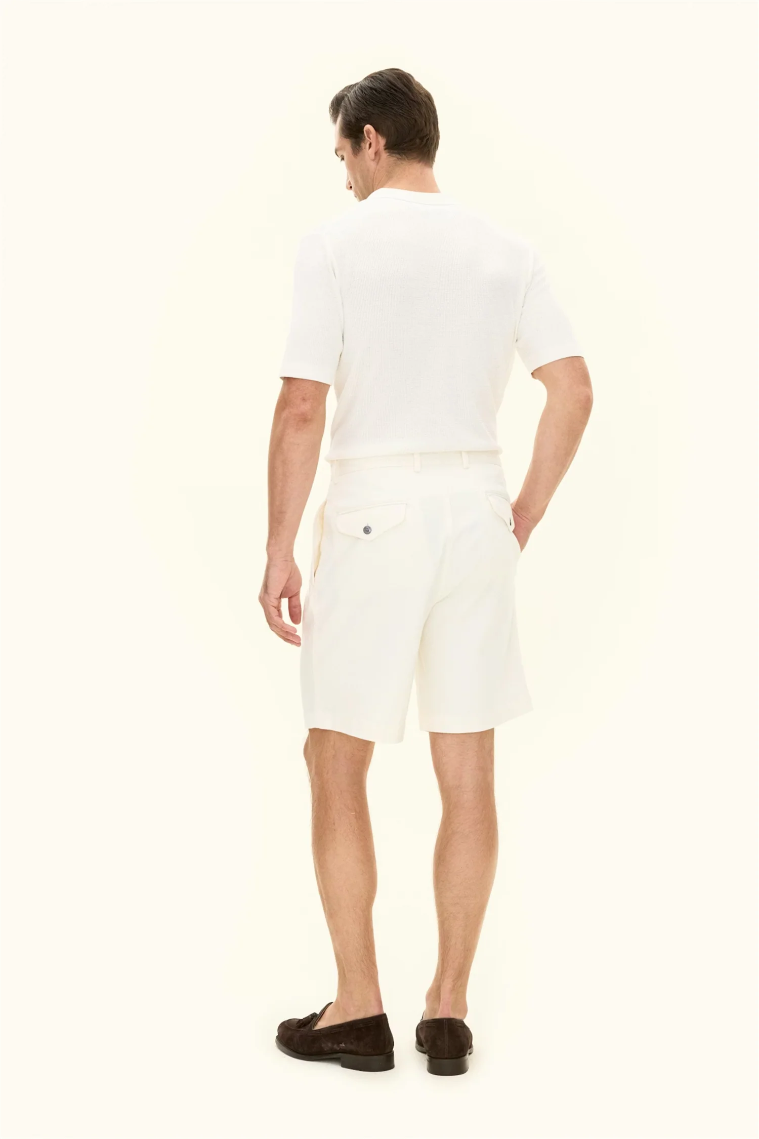 Tanker Pleat Shorts White - Image 3
