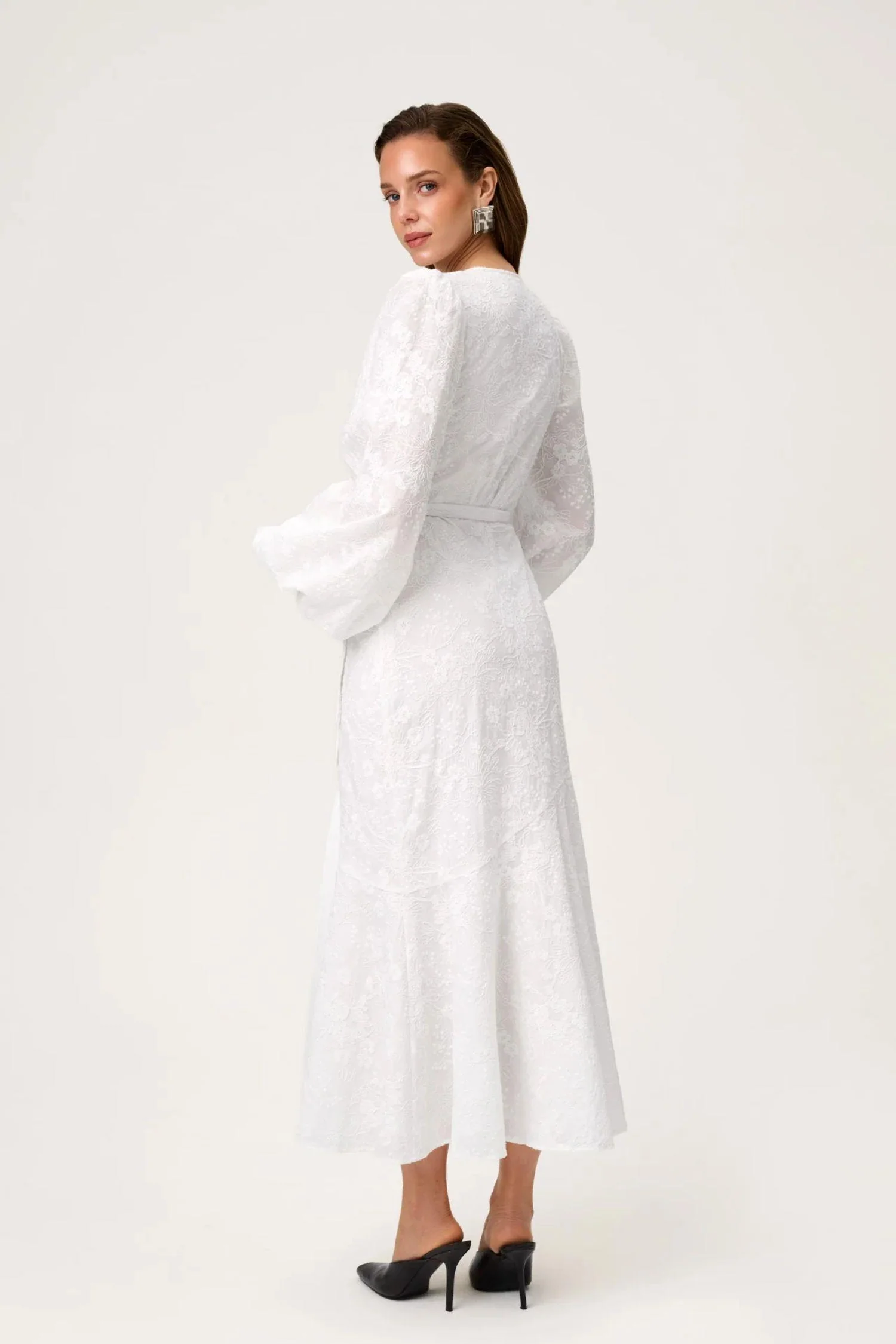 Portofino Maxi Dress- White Embroidery - Image 6