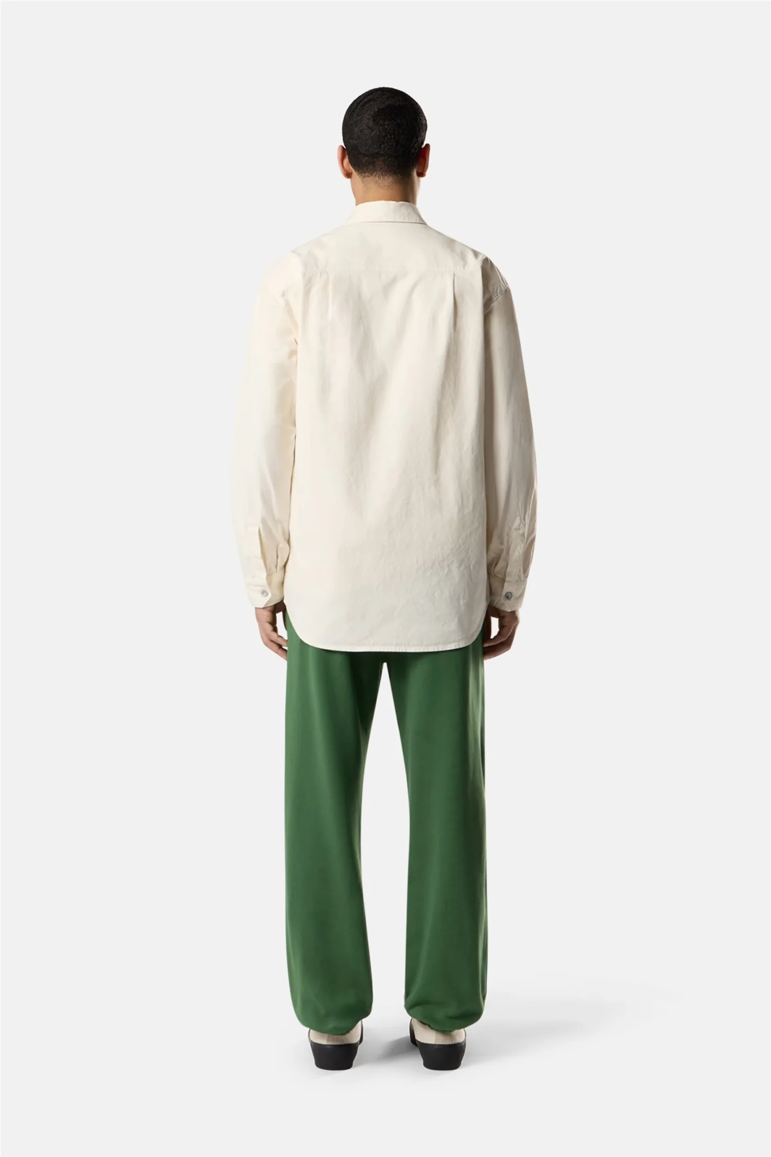 1200029 Regular-fit Overshirt With Stone Island Marina Embroidery Ivory - Image 7