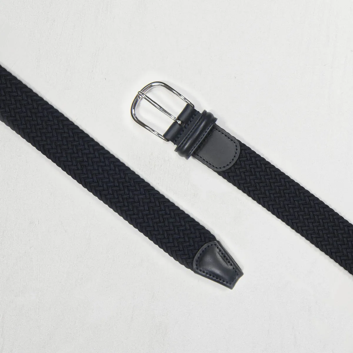 Classic Elastic Woven Belt Navy 3,5 cm - Image 4