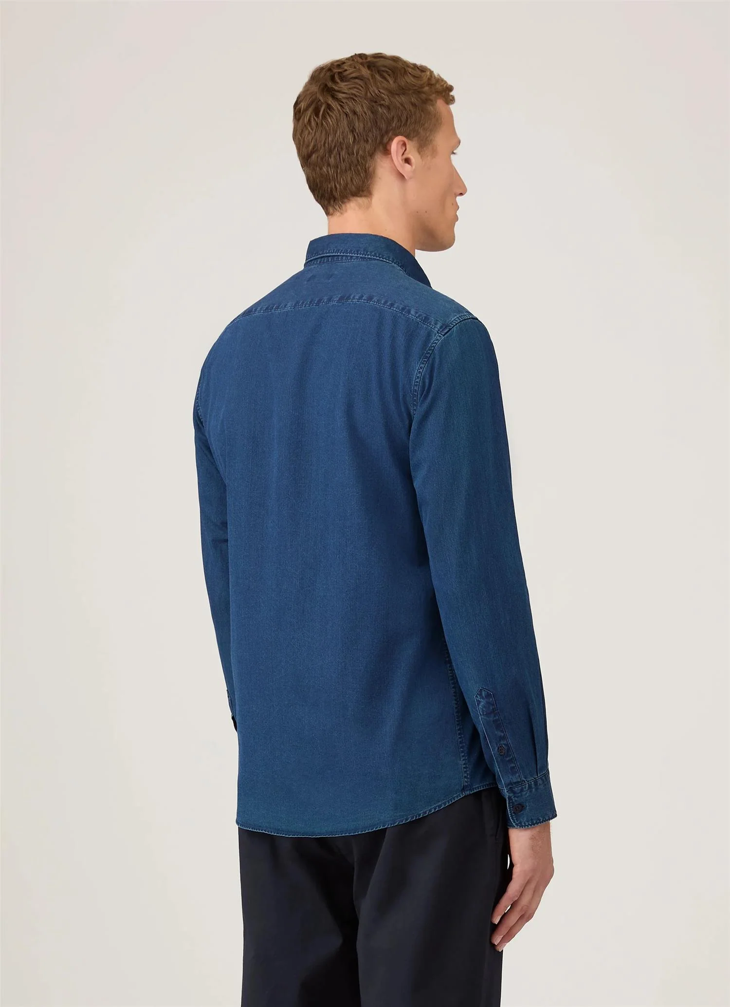 Button Down Twill Shirt Indigo - Image 5