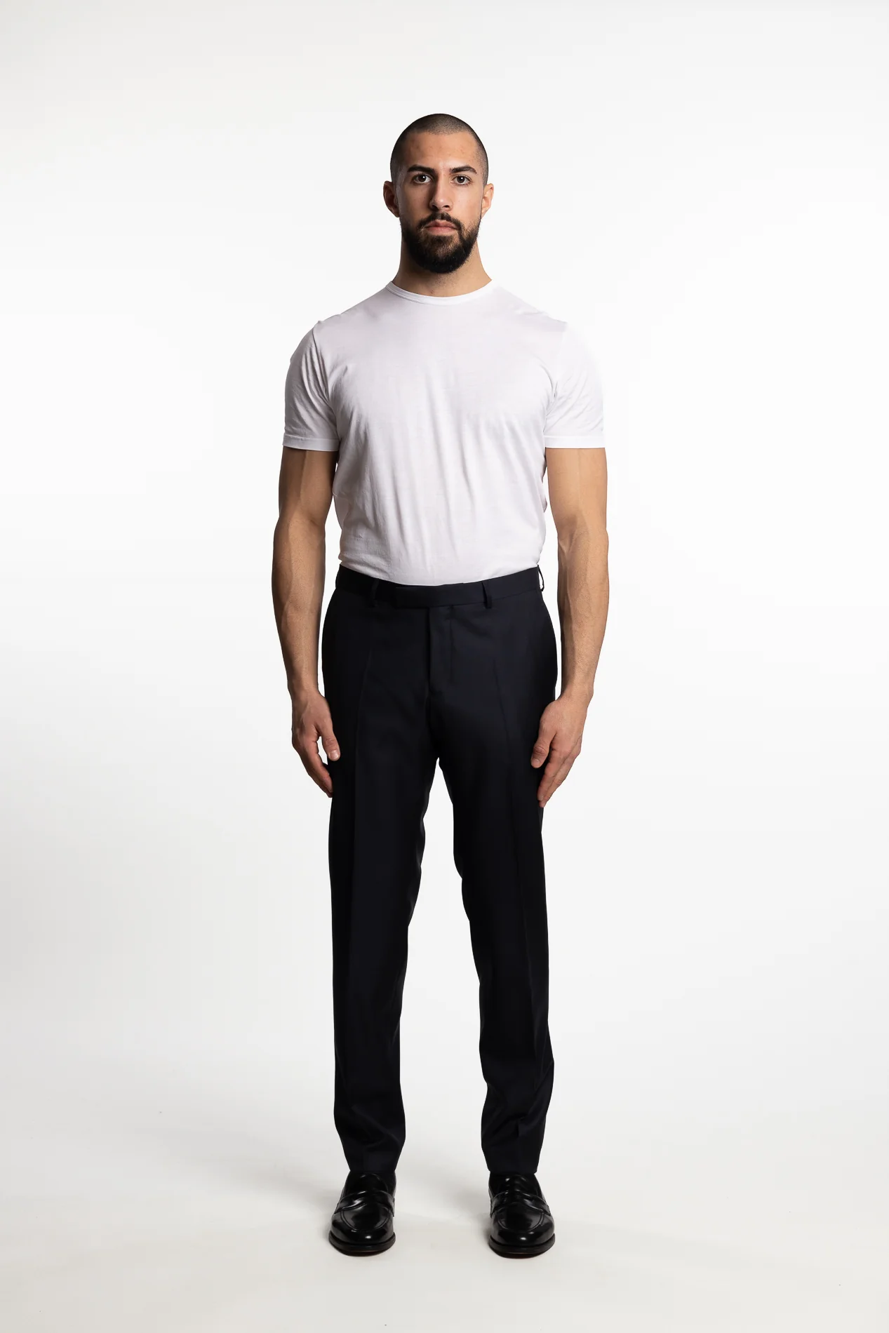 Palermo Slim Fit Wool Trousers Ink Blue - Image 6