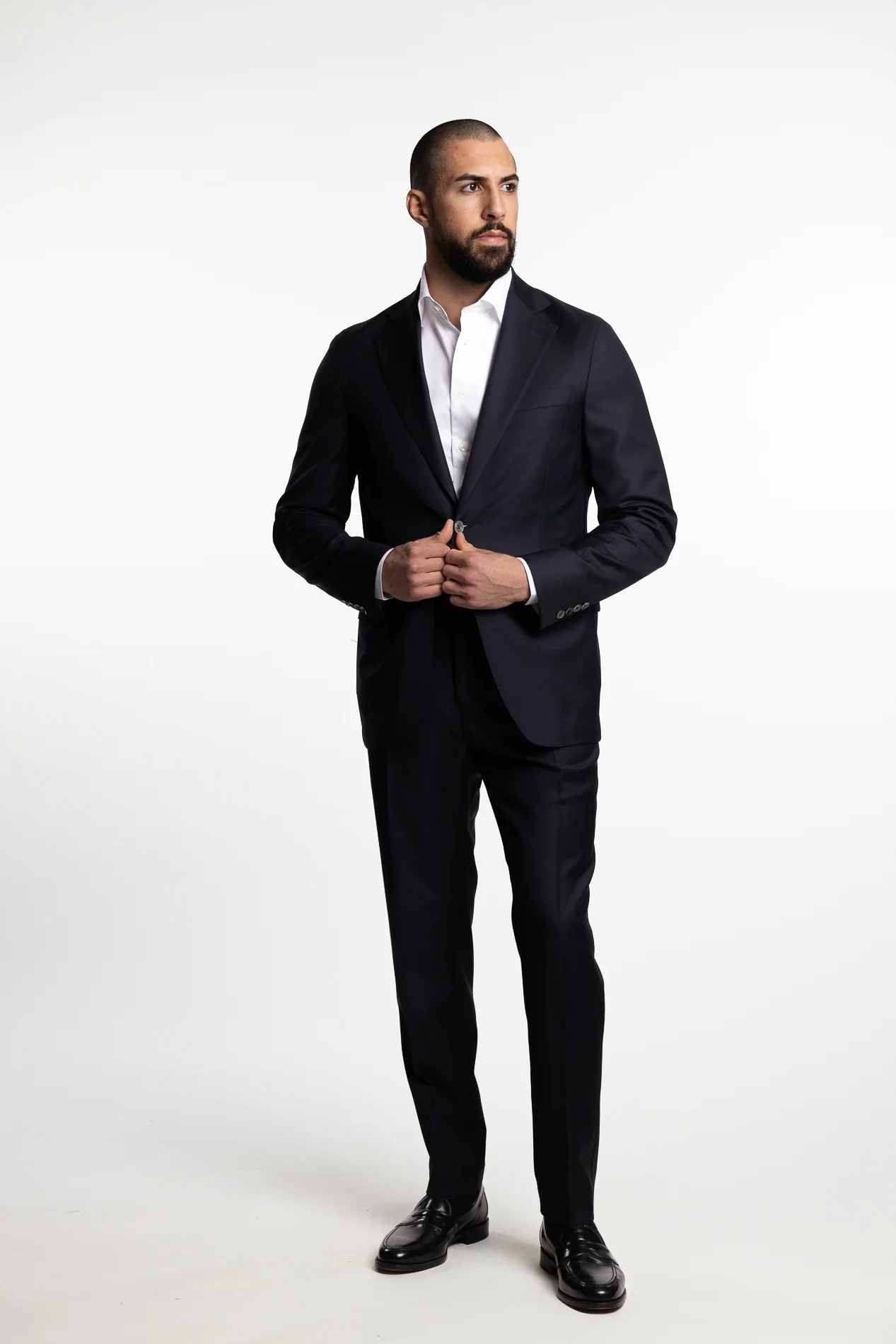 Palermo Slim Fit Wool Trousers Ink Blue - Image 7