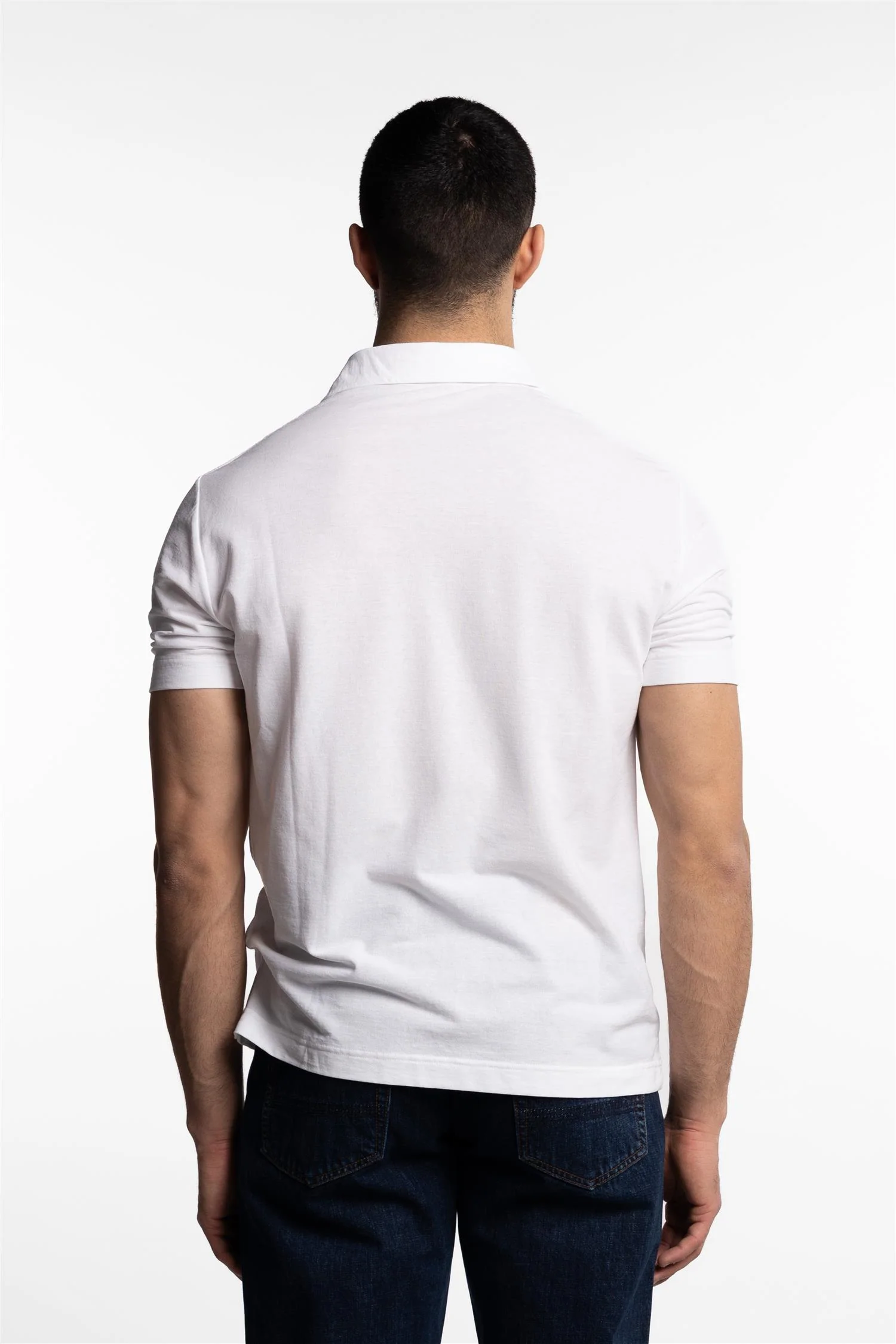 Ice Cotton Short Sleeve Polo Shirt White - Image 3