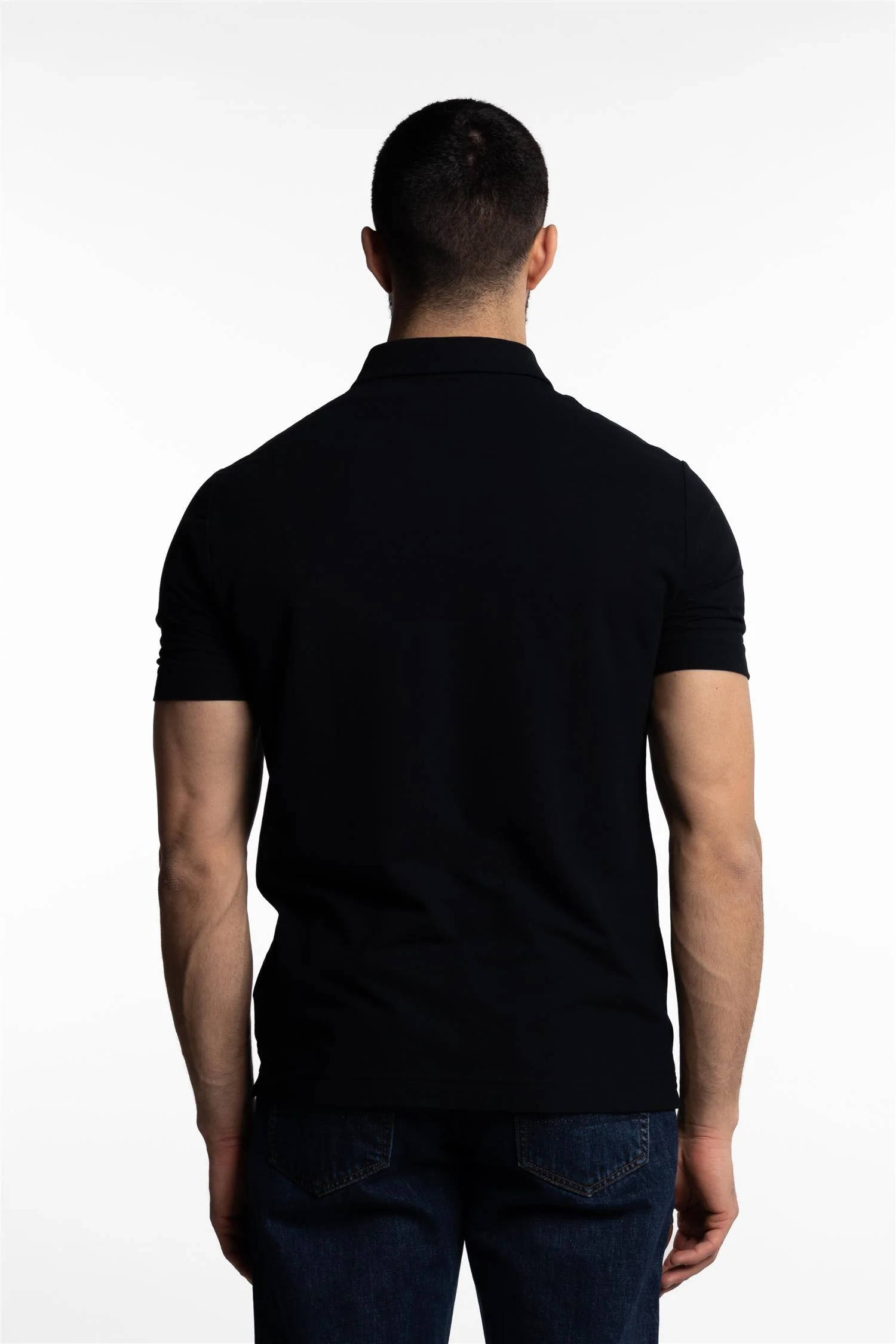 Ice Cotton Short Sleeve Polo Shirt Navy - Image 3