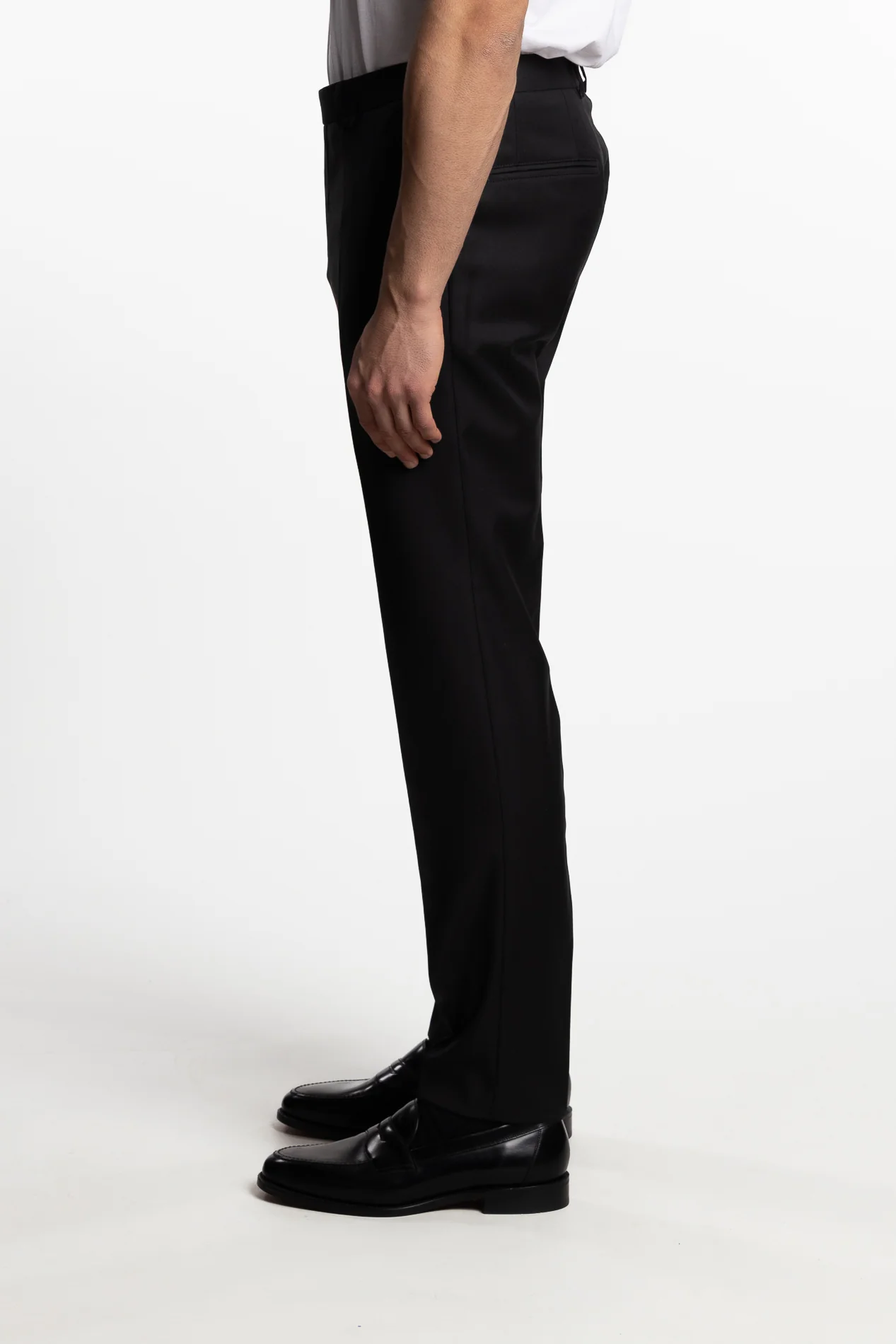 Palermo Slim Fit Wool Trousers Black - Image 2